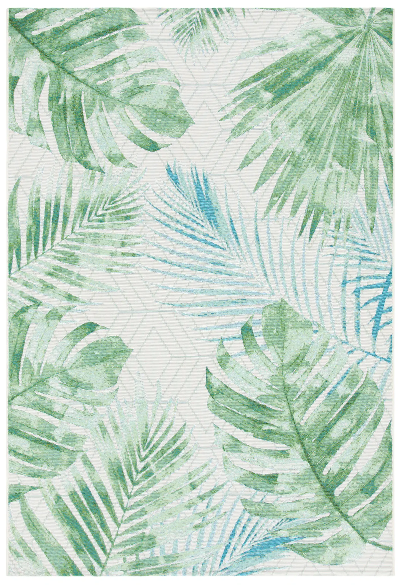 Barbados Geometric Palm Outdoor Rug
