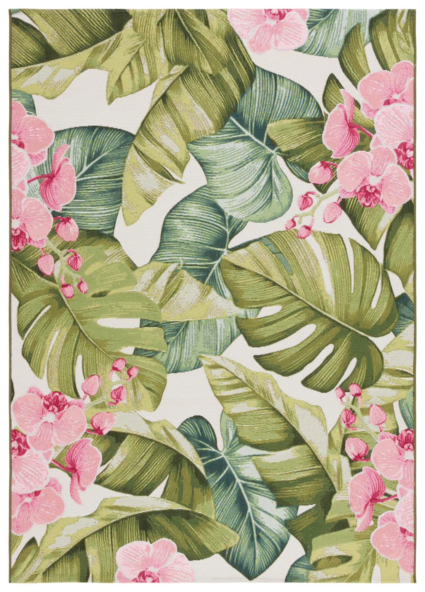 Barbados Tropical Leaf And Floral Outdoor Rug