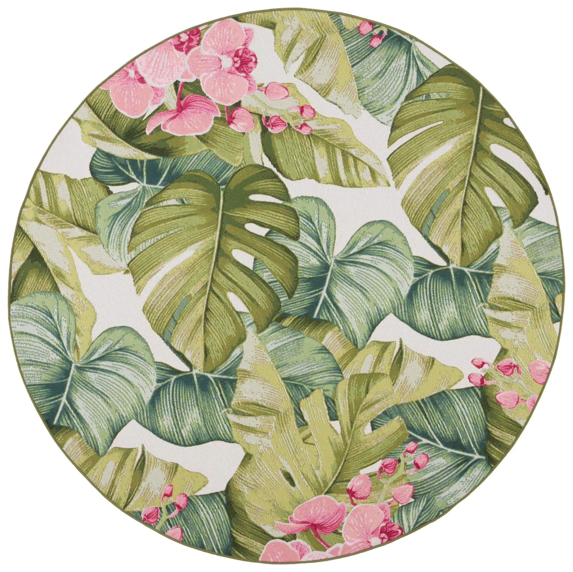 Barbados Tropical Leaf And Floral Outdoor Rug