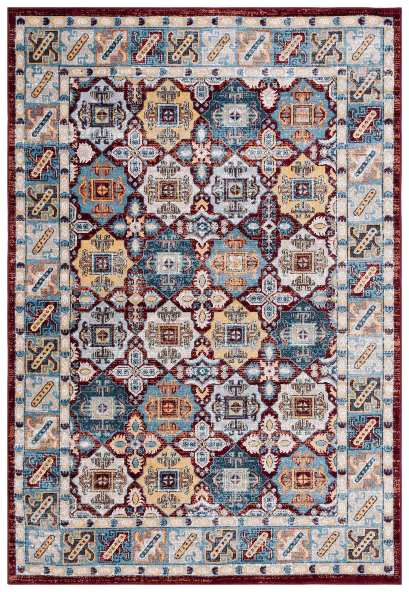 Bayside Mosaic Tile Washable Rug
