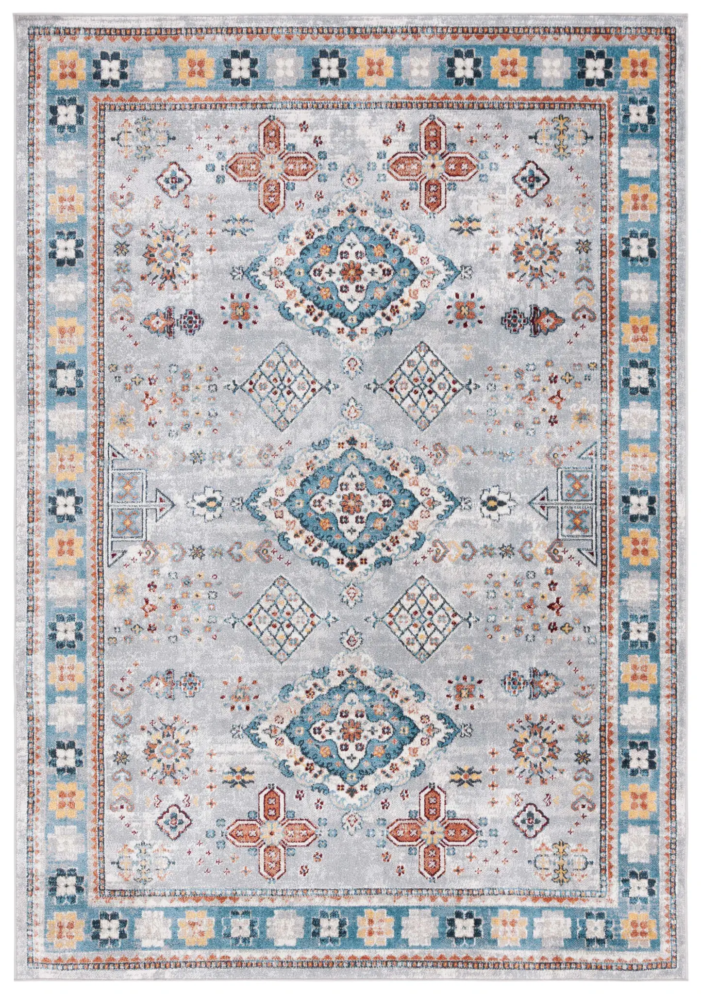 Bayside Diamond Medallion Washable Rug