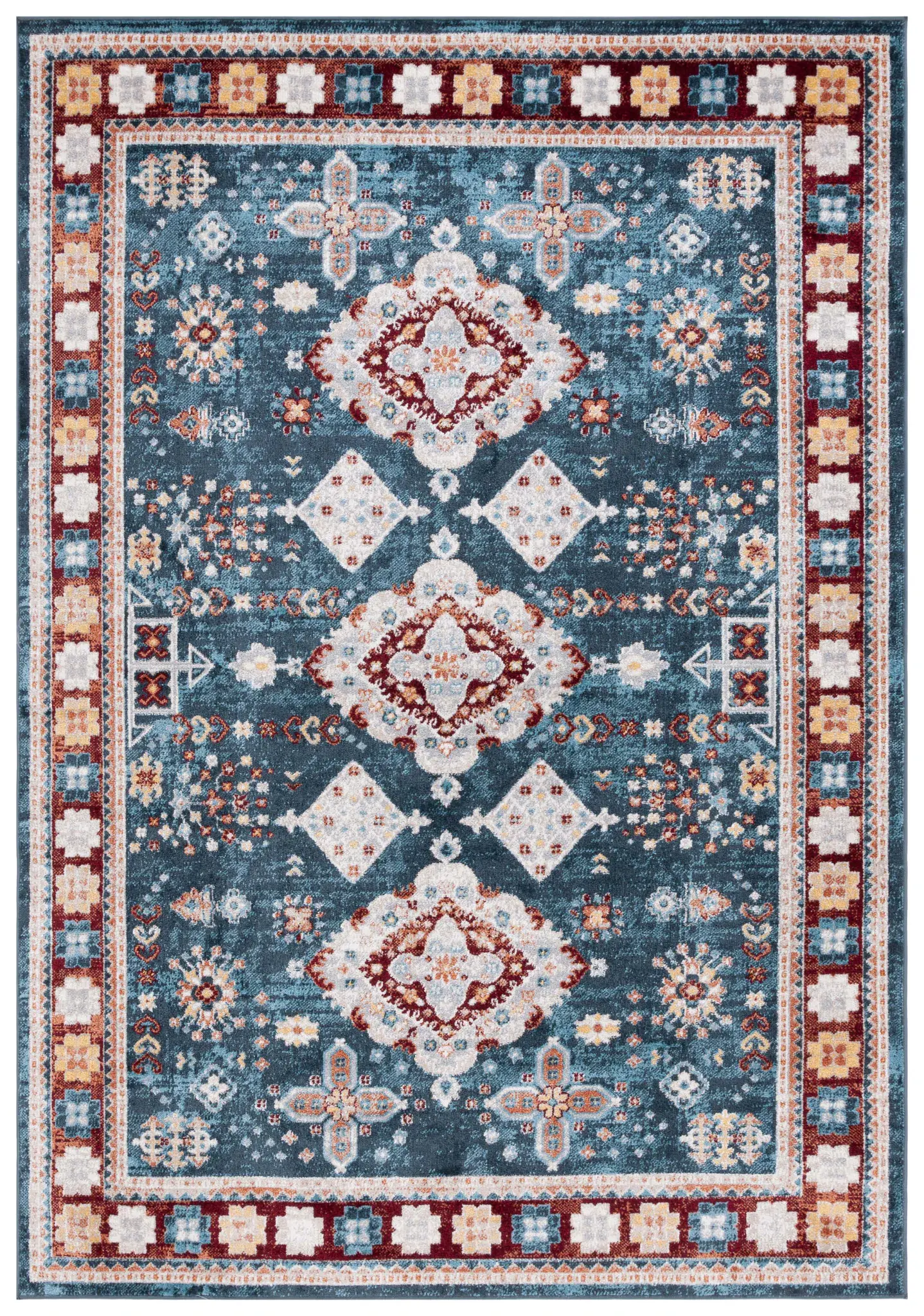 Bayside Diamond Medallion Washable Rug