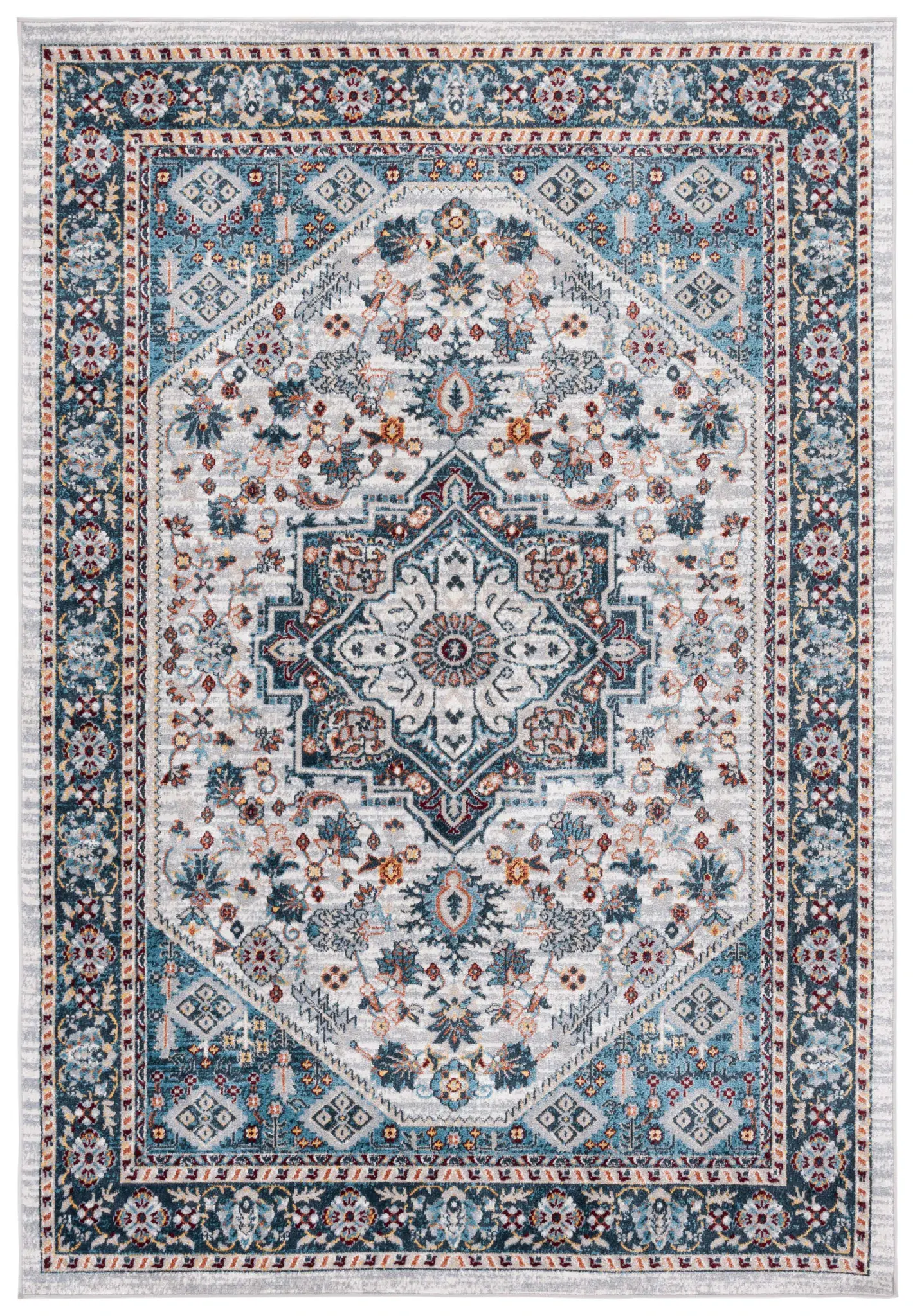Bayside Medallion Border Washable Rug