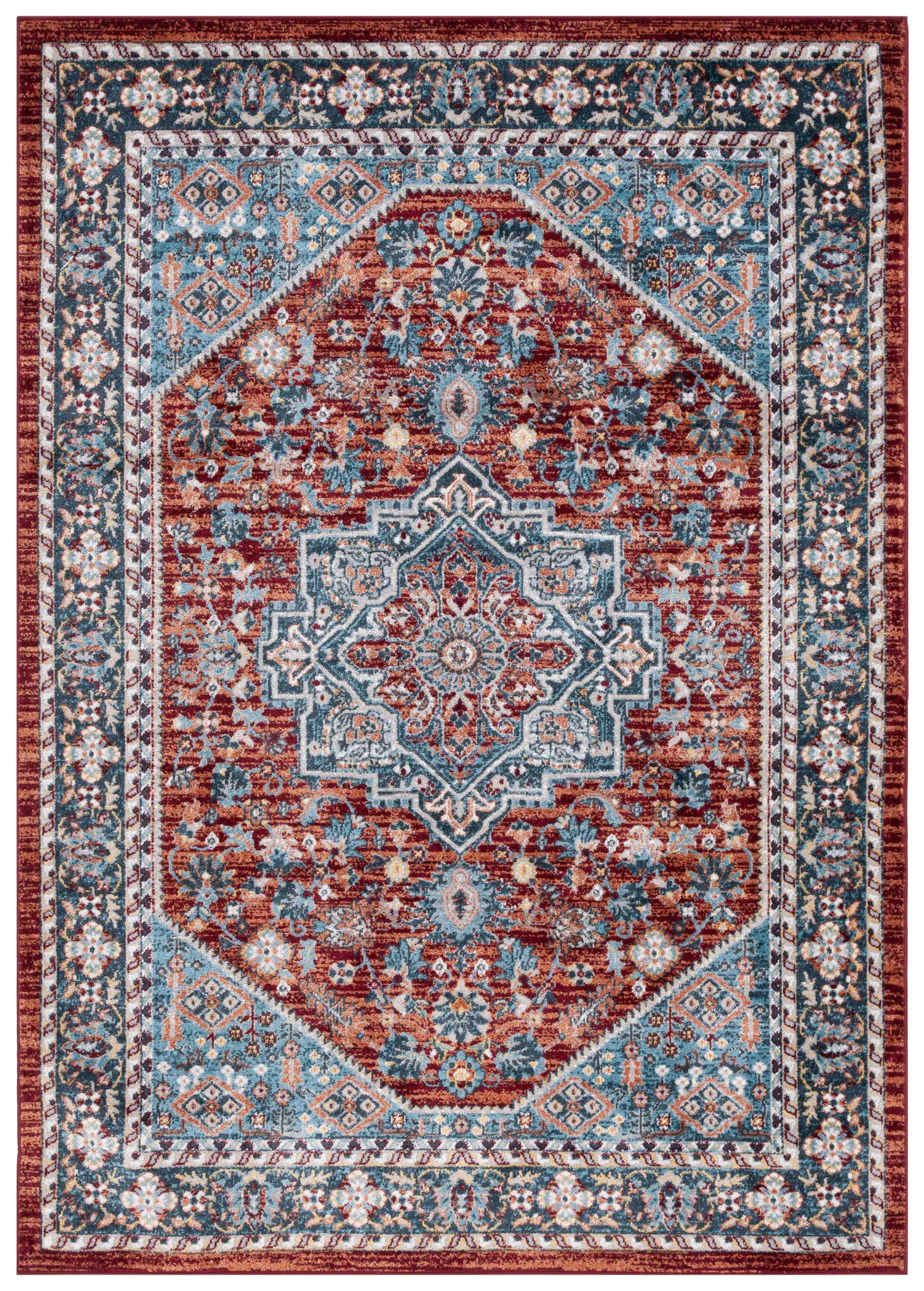 Bayside Medallion Border Washable Rug