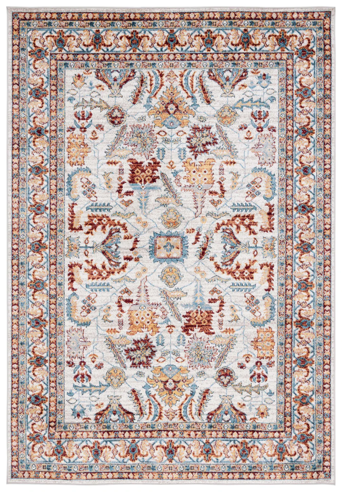 Bayside Bordered Floral Washable Rug