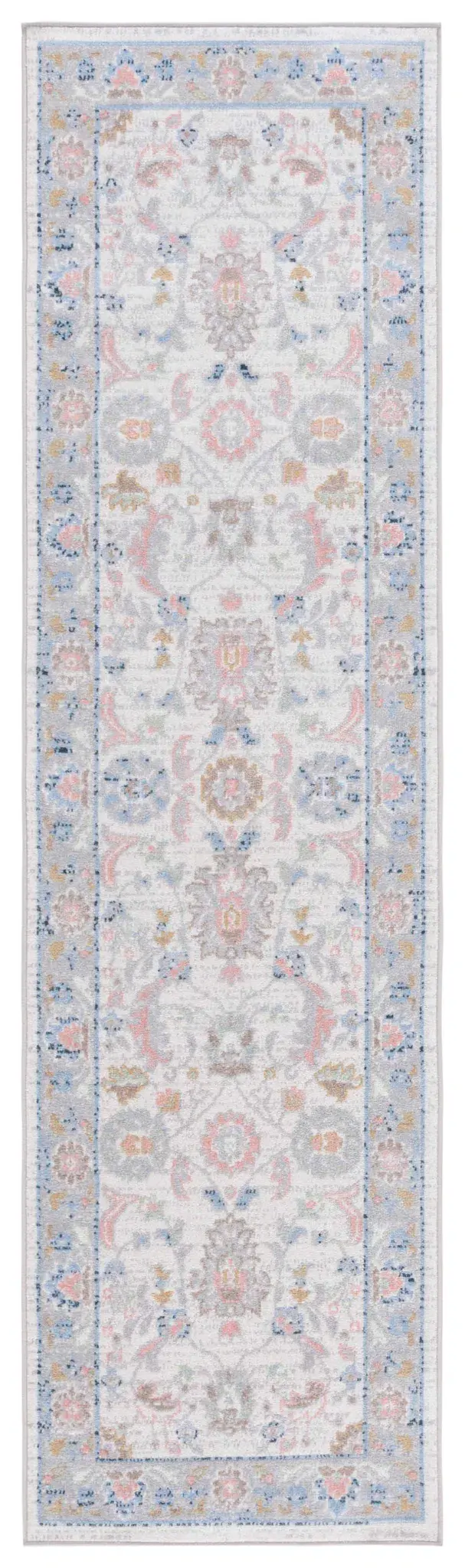 Bayside Floral Border Washable Rug
