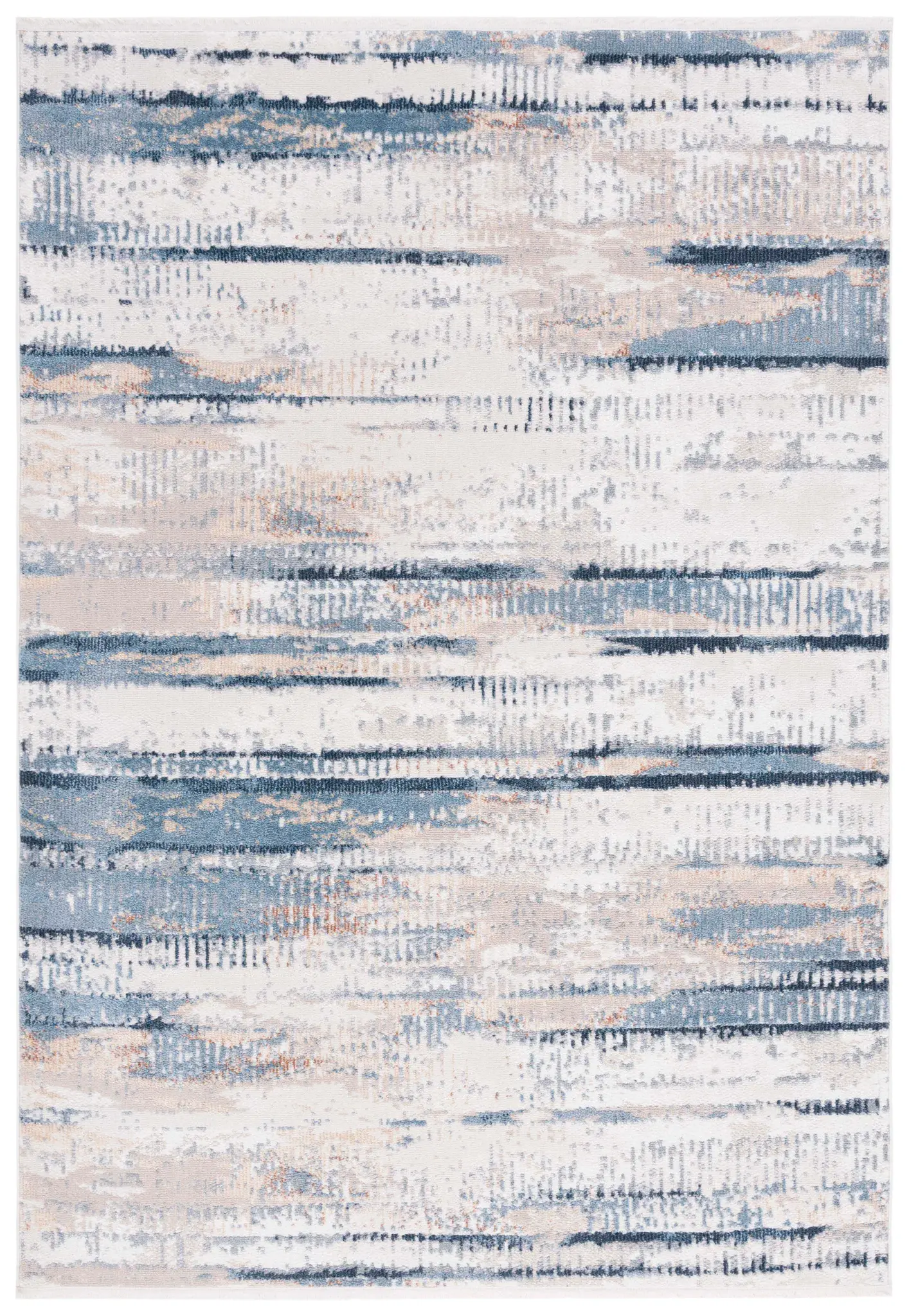 Bayside Distressed Stripe Washable Rug