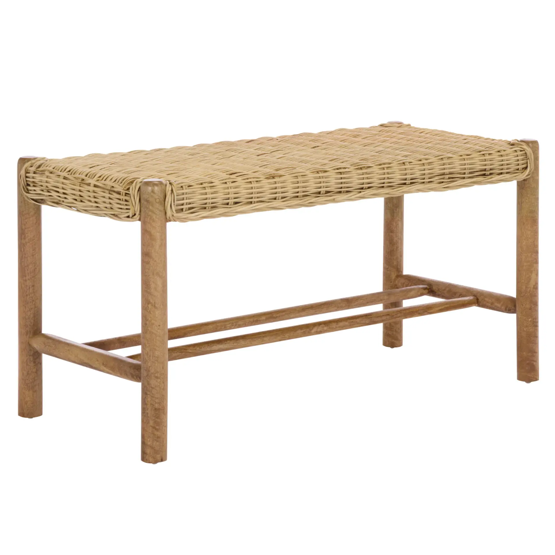 Enrique Bench With Rattan Weaving
