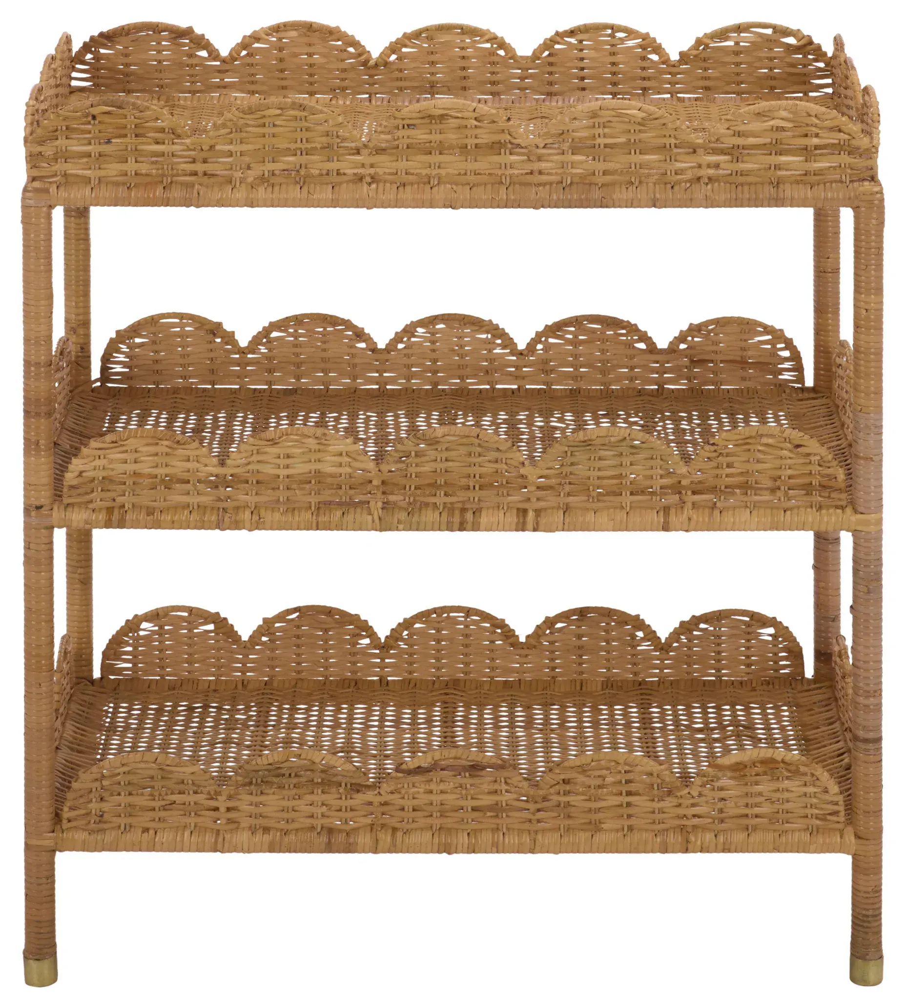 Erna 3 Tiered Scallop Bar Cart