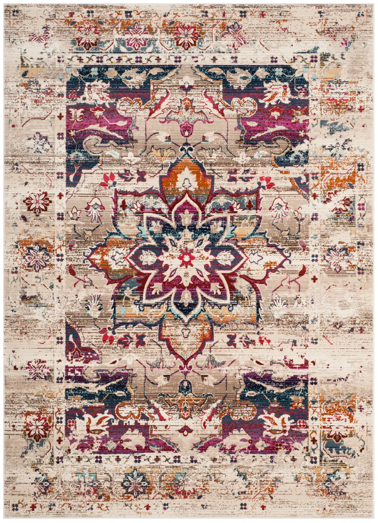Baldwin Distressed Floral Medallion Rug