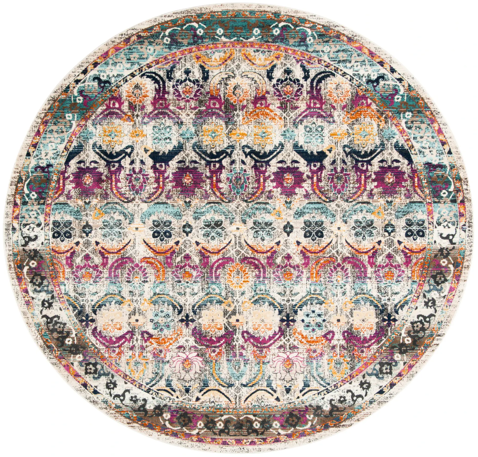 Baldwin Distressed Floral Border Rug
