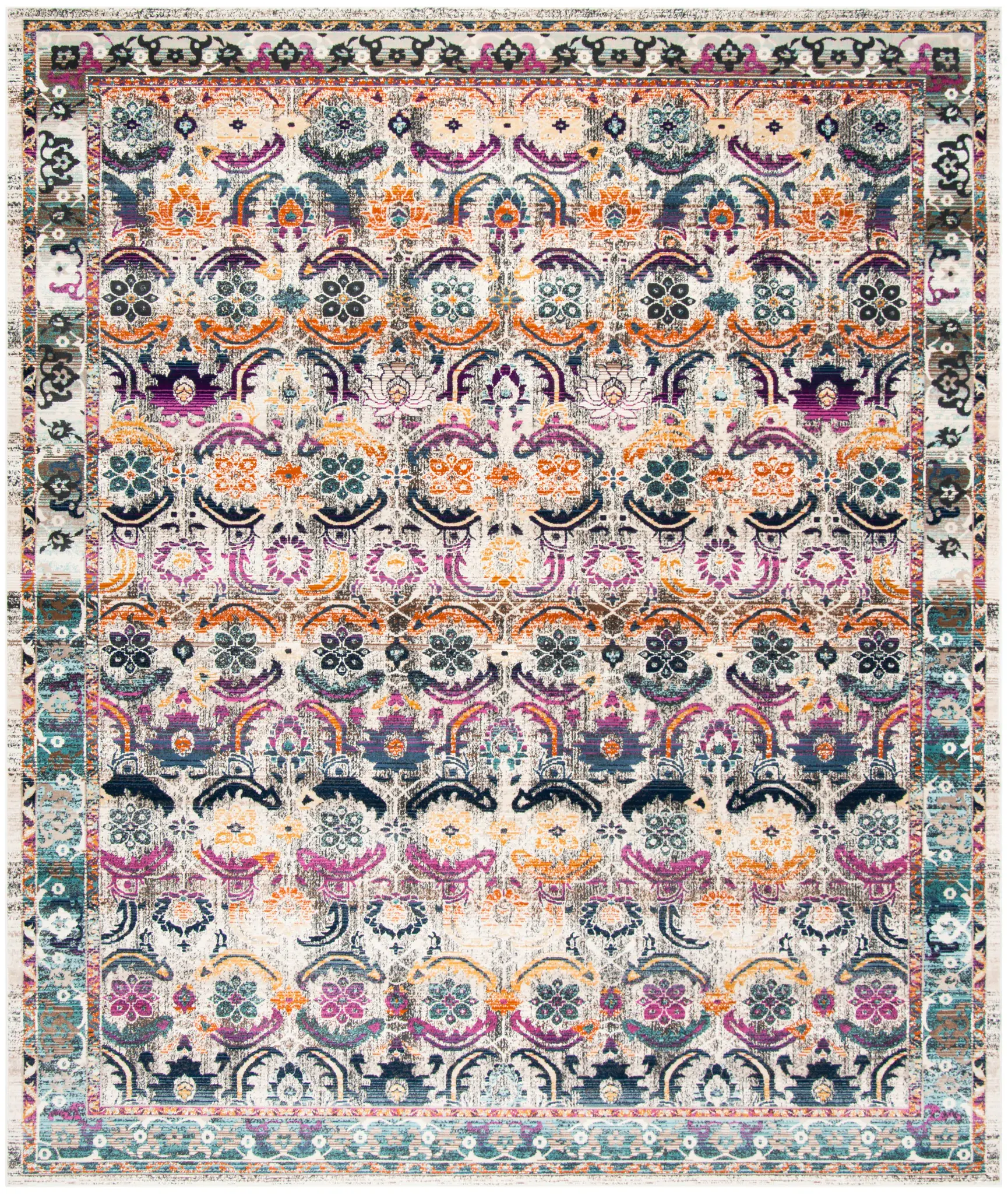 Baldwin Distressed Floral Border Rug