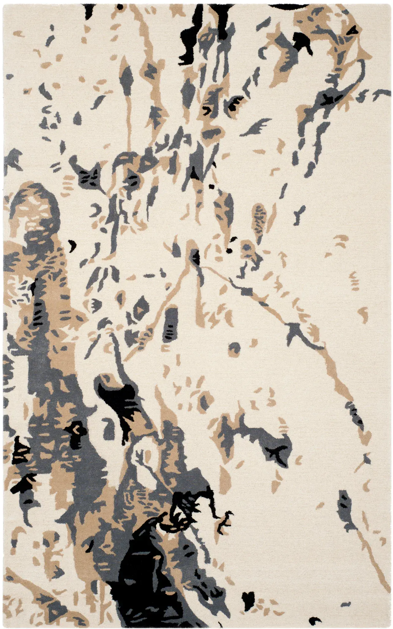 Bella Asymmetrical Abstract Hand-Tufted Wool Rug