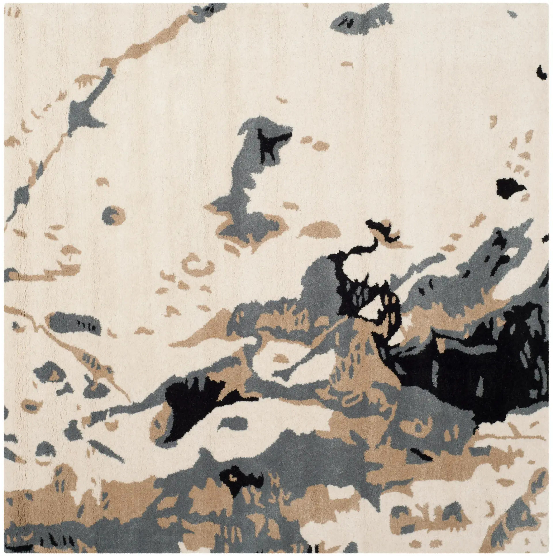 Bella Asymmetrical Abstract Hand-Tufted Wool Rug
