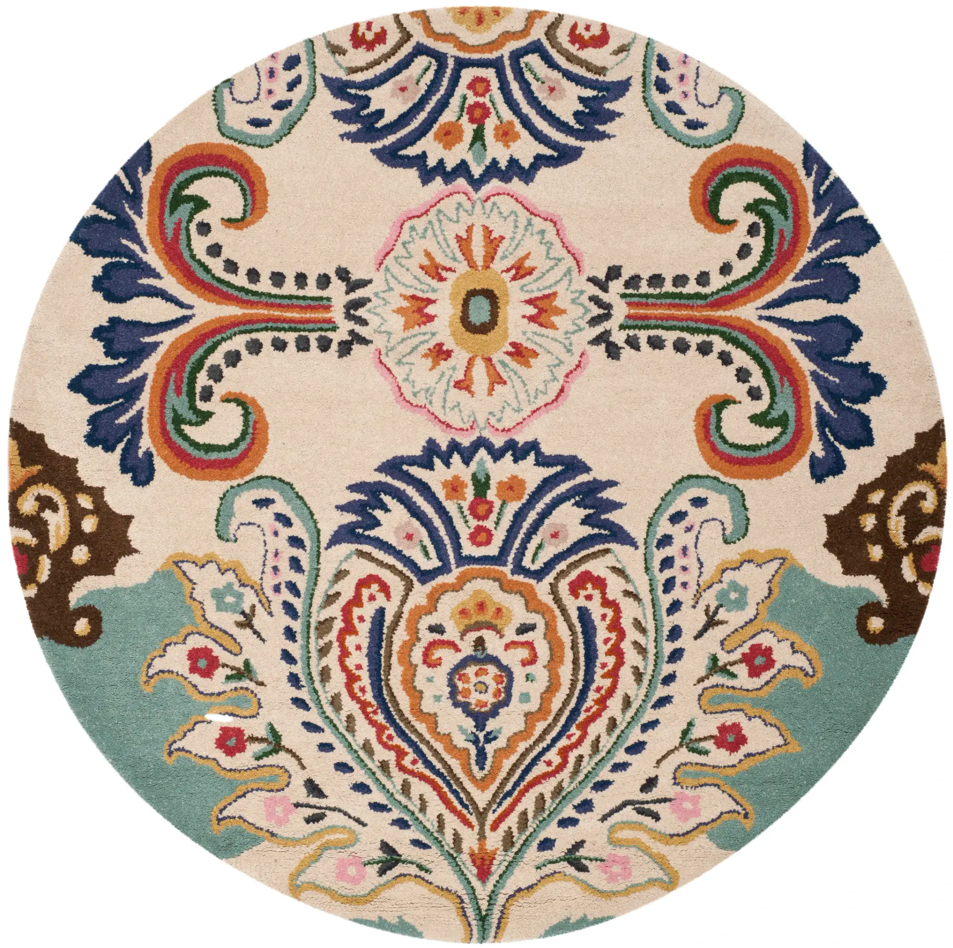Bella Floral Medallion Hand-Tufted Wool Rug