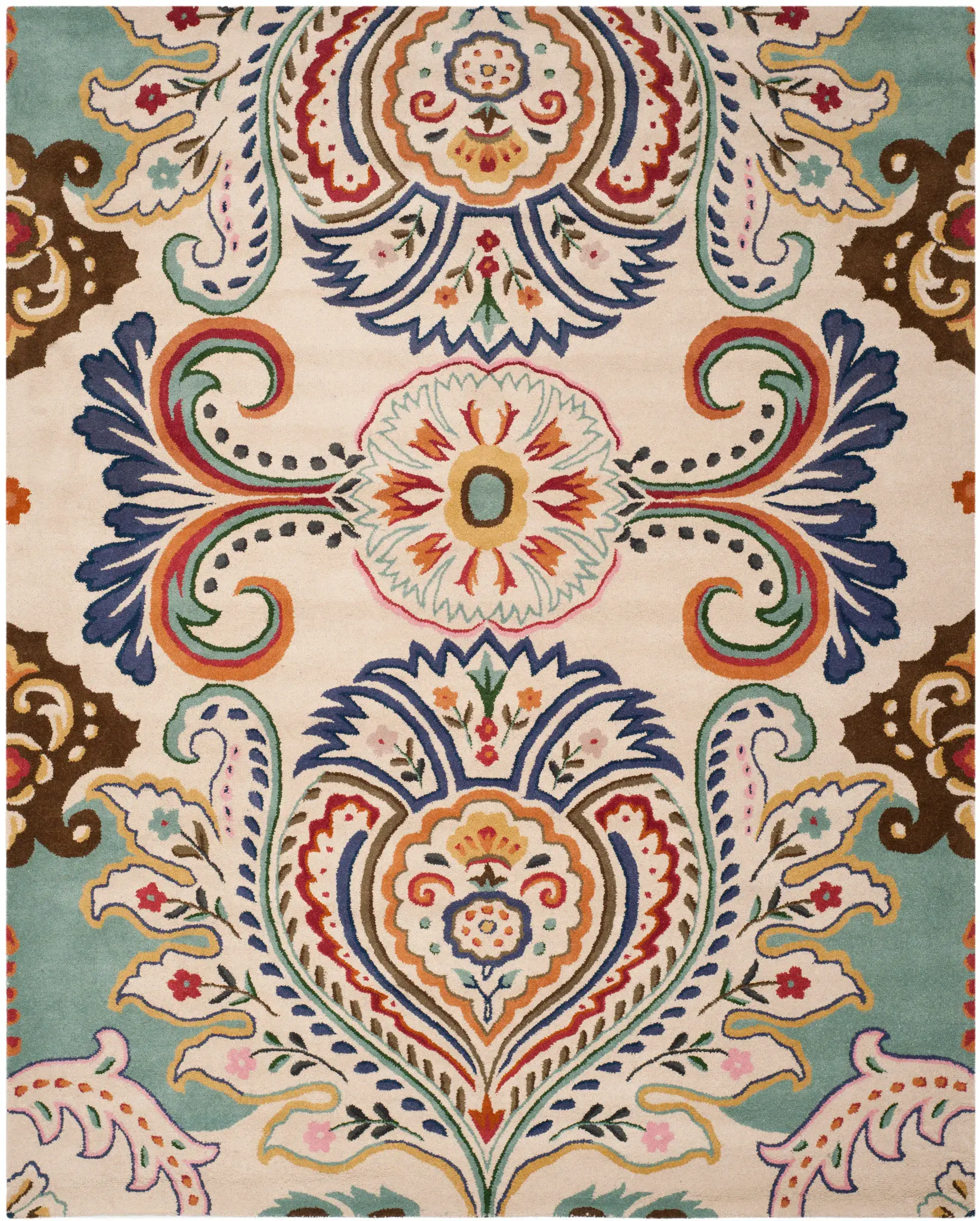 Bella Floral Medallion Hand-Tufted Wool Rug