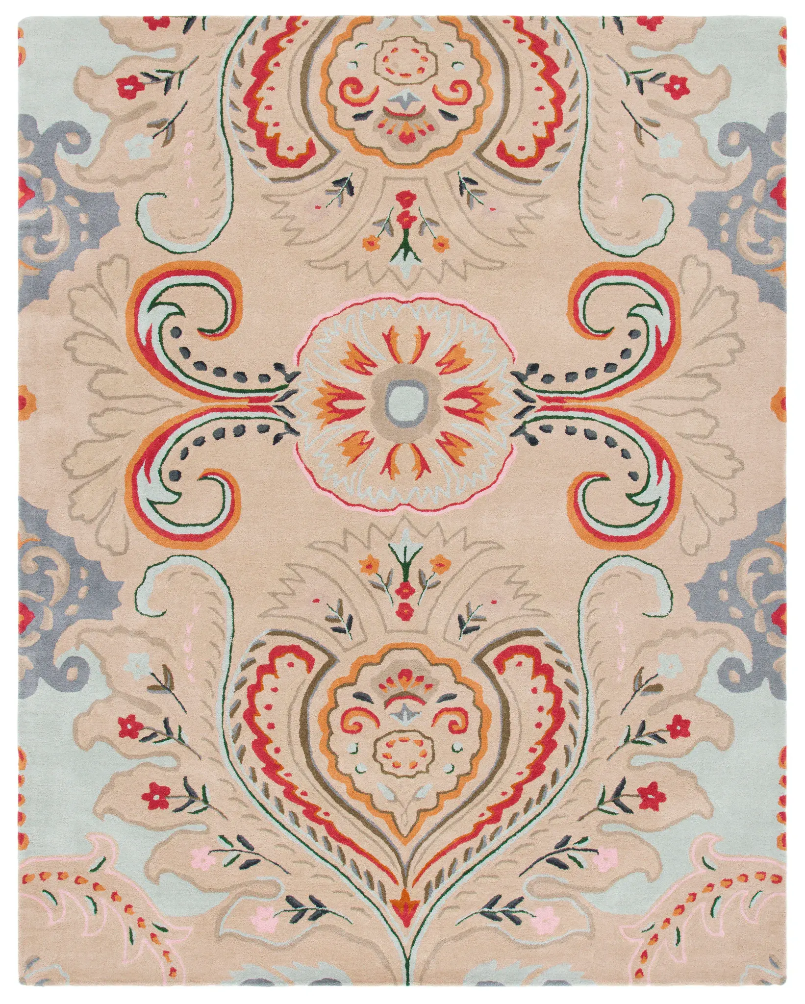 Bella Floral Medallion Hand-Tufted Wool Rug