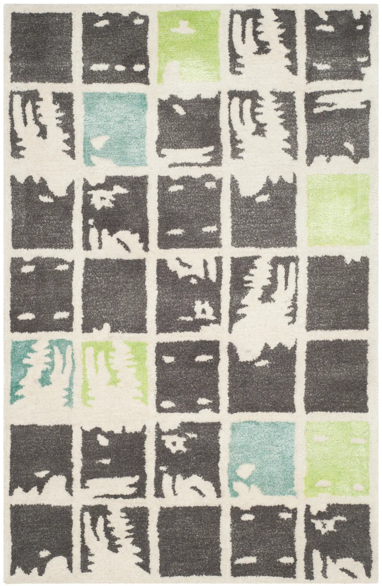 Bella Checkered Grid Hand-Tufted Wool Rug
