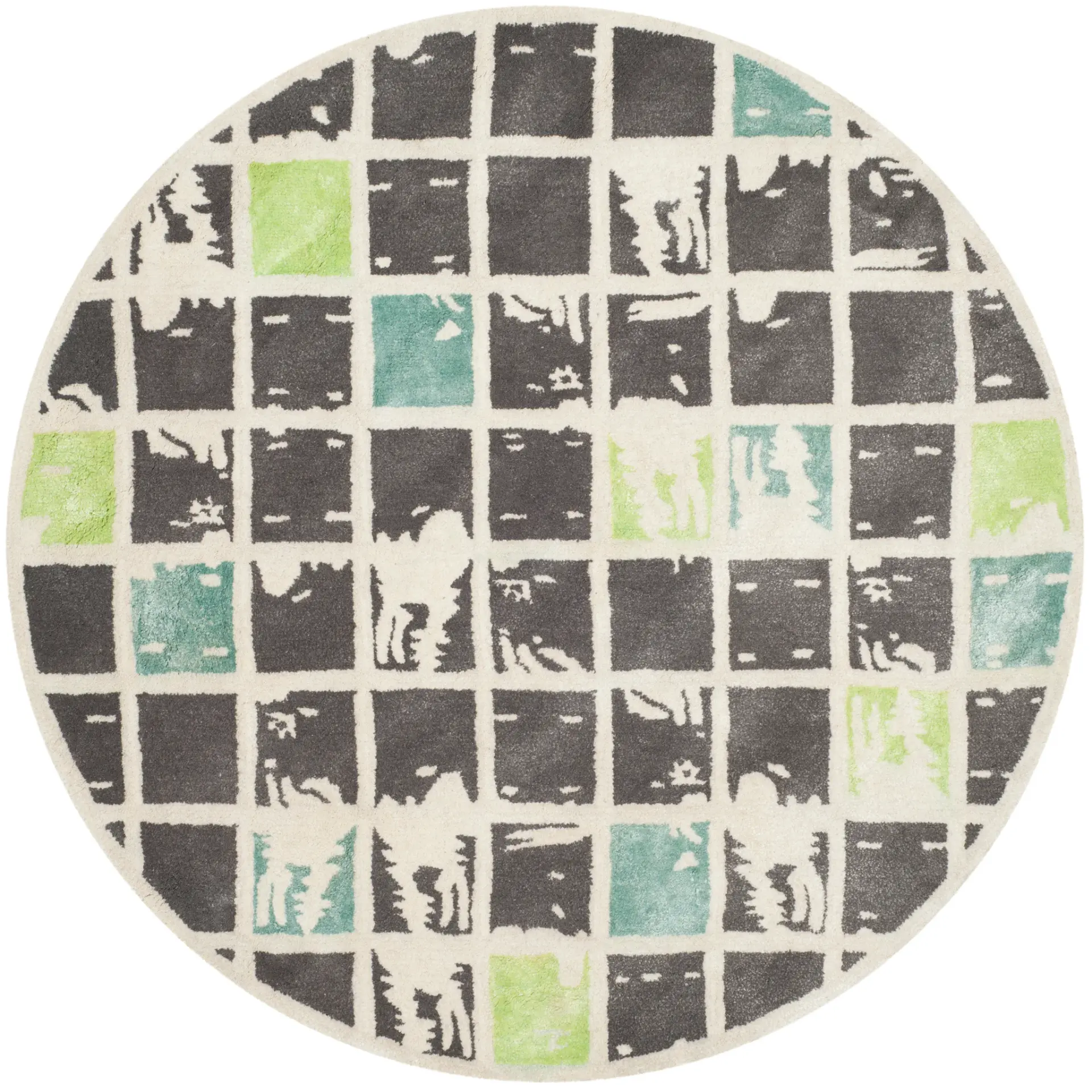 Bella Checkered Grid Hand-Tufted Wool Rug