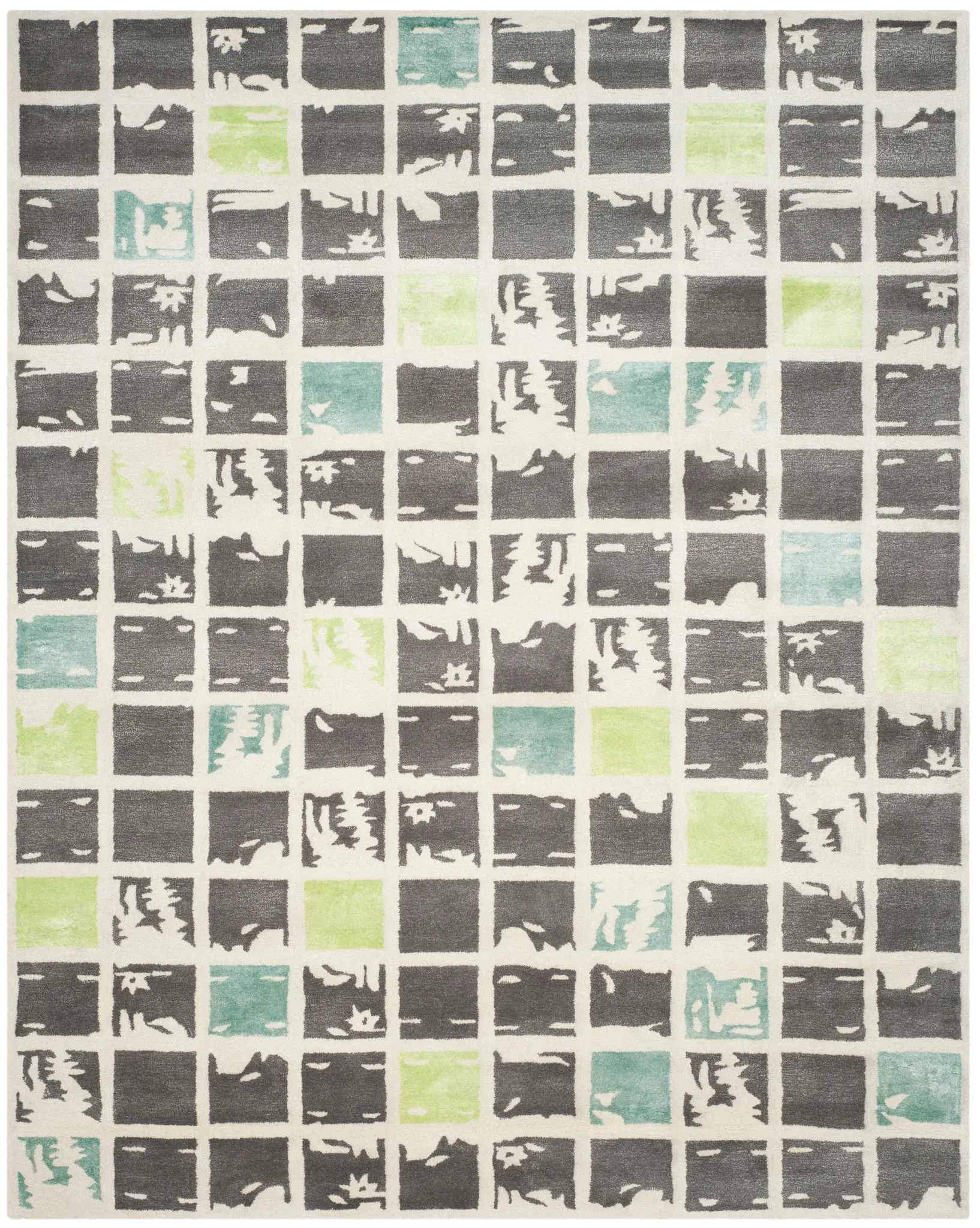 Bella Checkered Grid Hand-Tufted Wool Rug