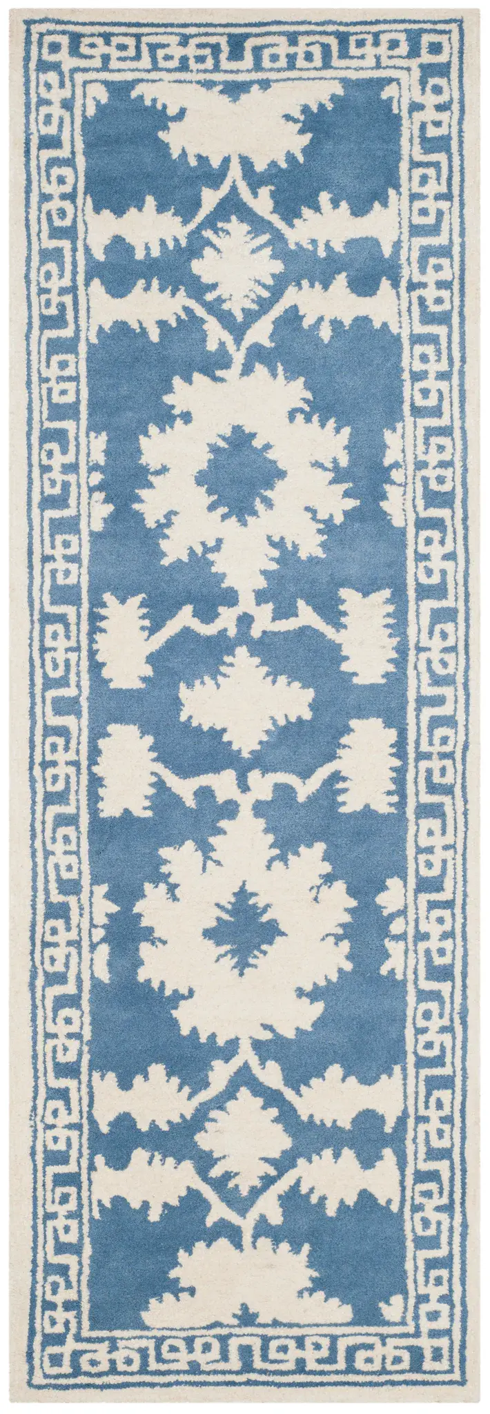 Bella Floral Greek Key Hand-Tufted Wool Rug
