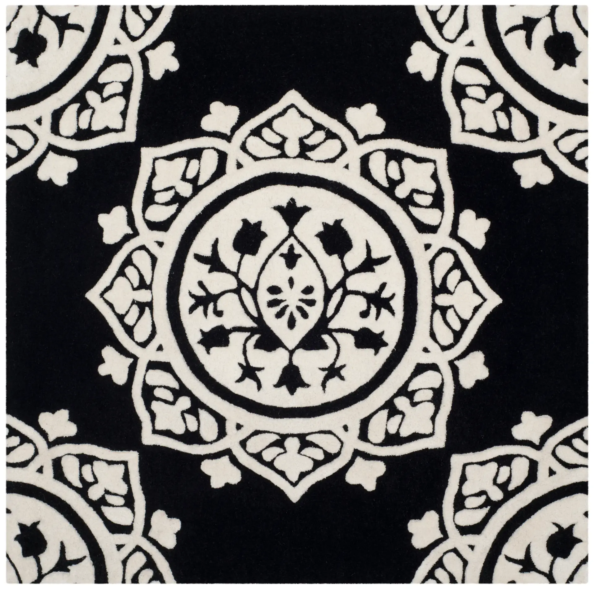 Bella Lotus Medallion Hand-Tufted Wool Rug