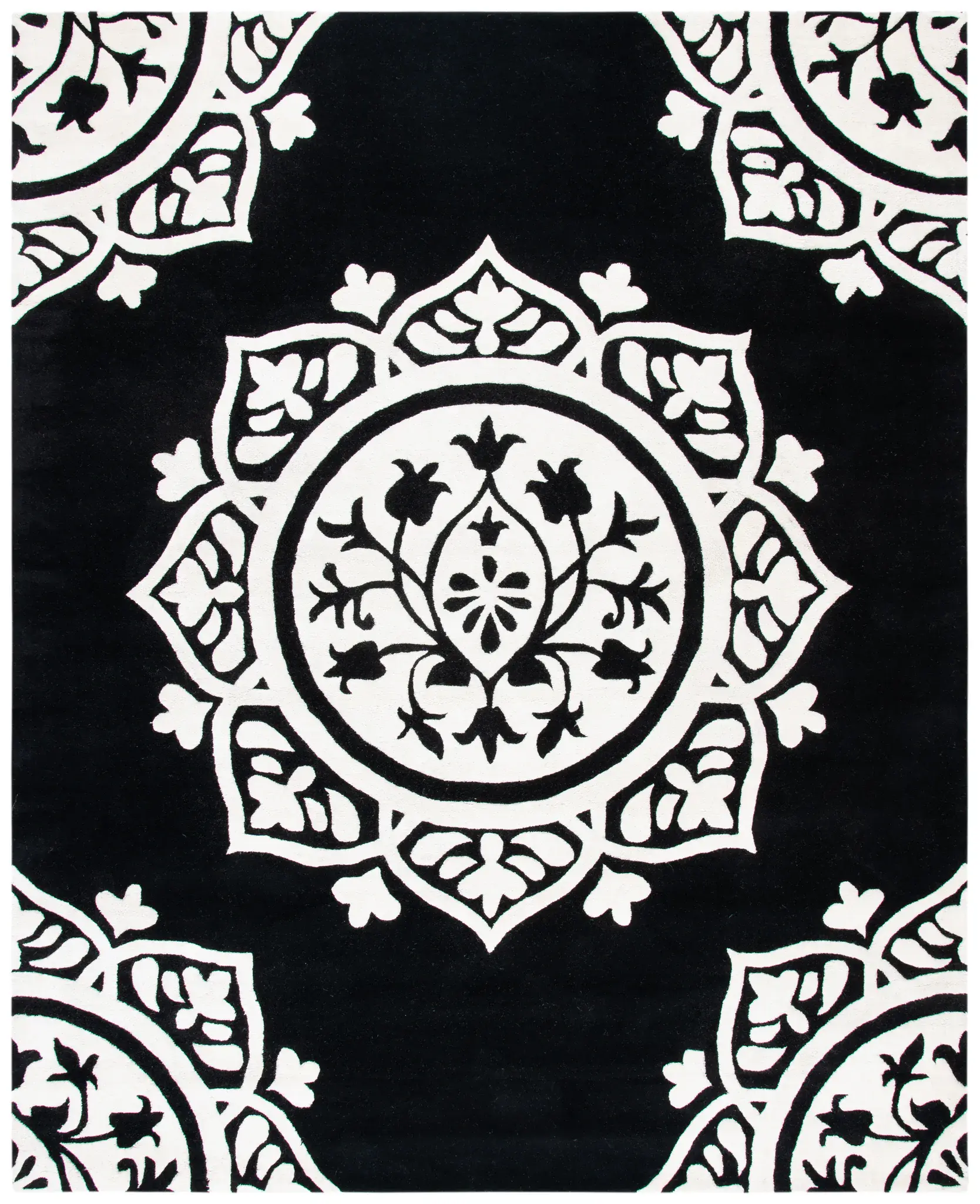 Bella Lotus Medallion Hand-Tufted Wool Rug
