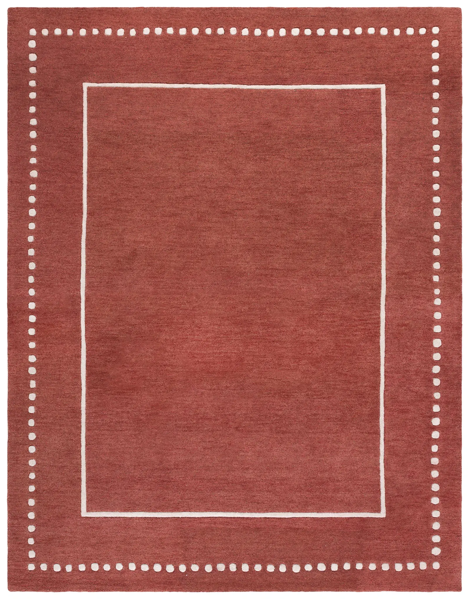 Bella Dotted Border Hand-Tufted Wool Rug