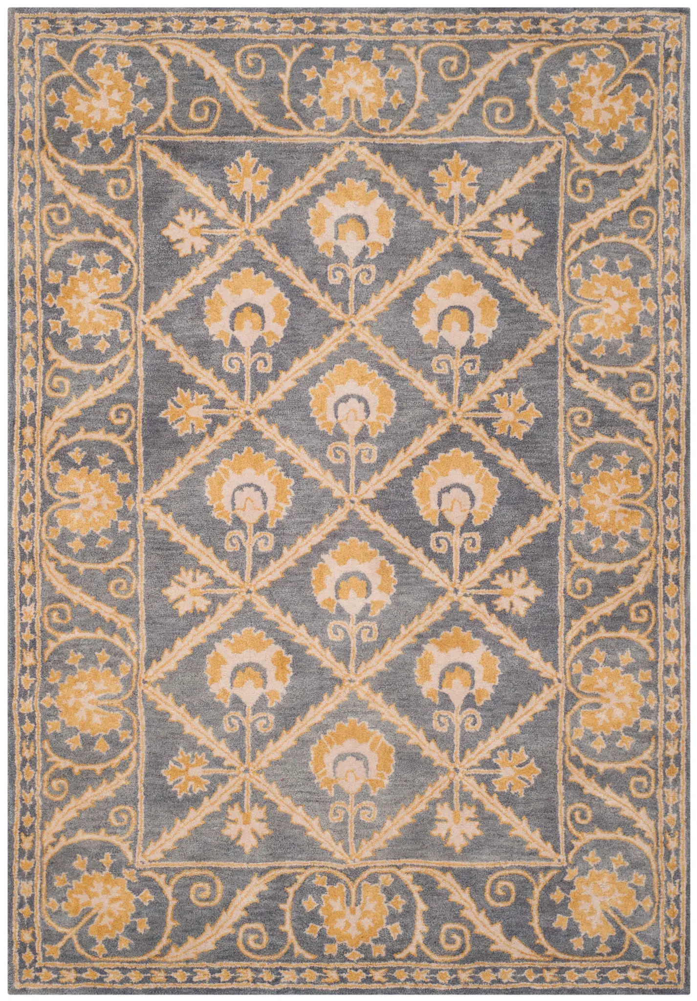 Bella Floral Lattice Hand-Tufted Wool Rug