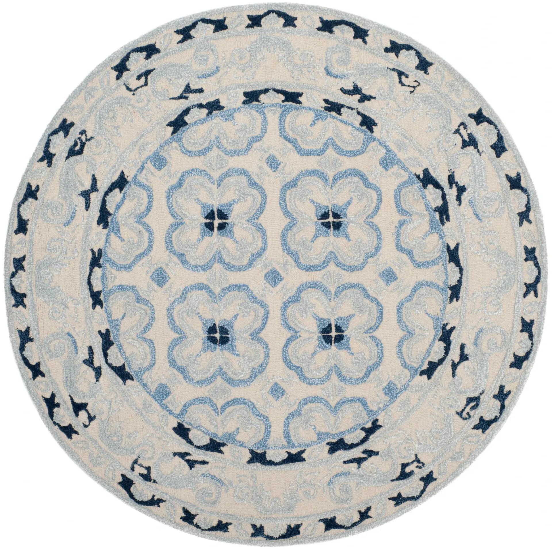 Bella Floral Grid Hand-Tufted Rug