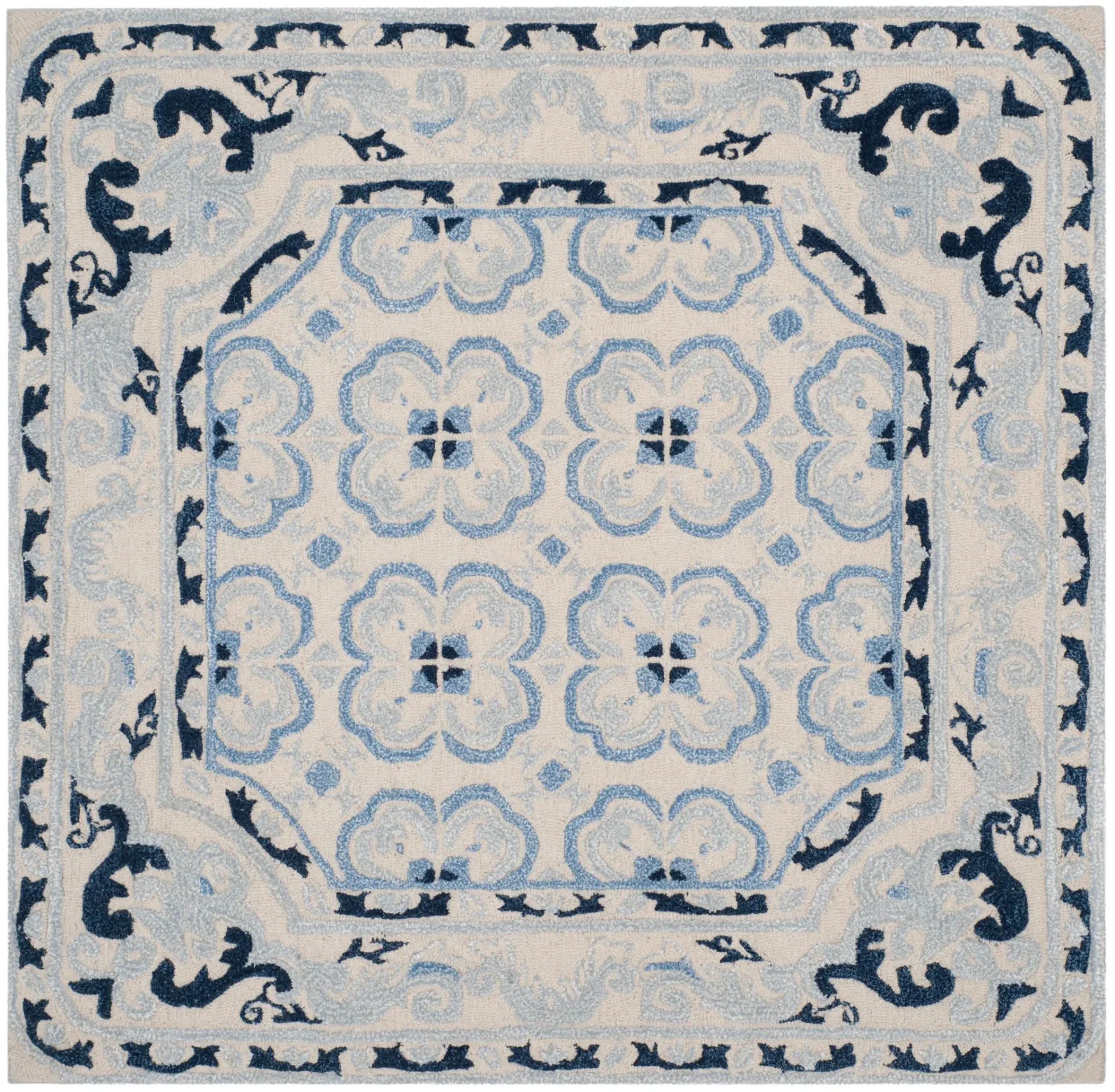 Bella Floral Grid Hand-Tufted Rug