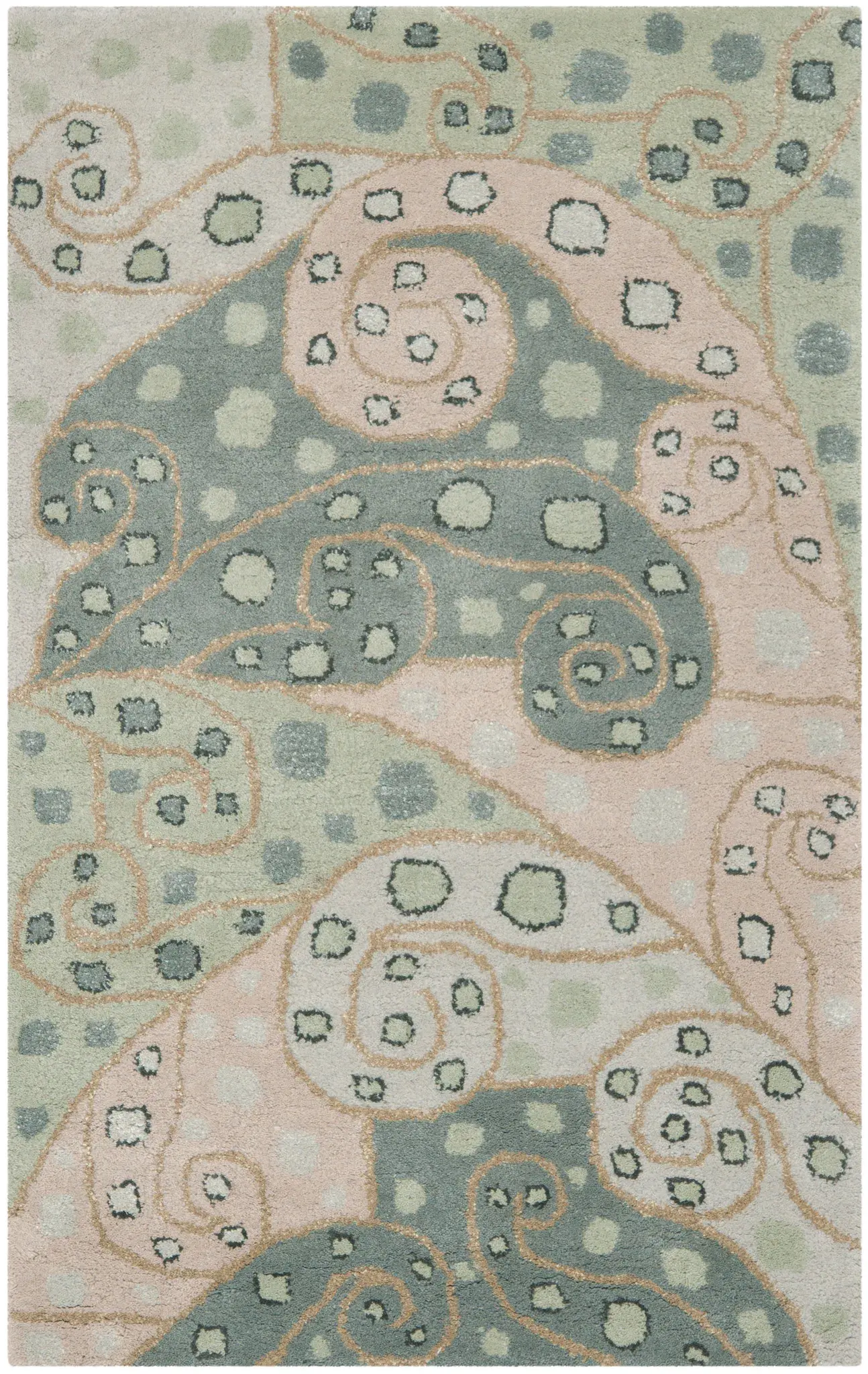 Bella Spiral Wave Hand-Tufted Wool Rug