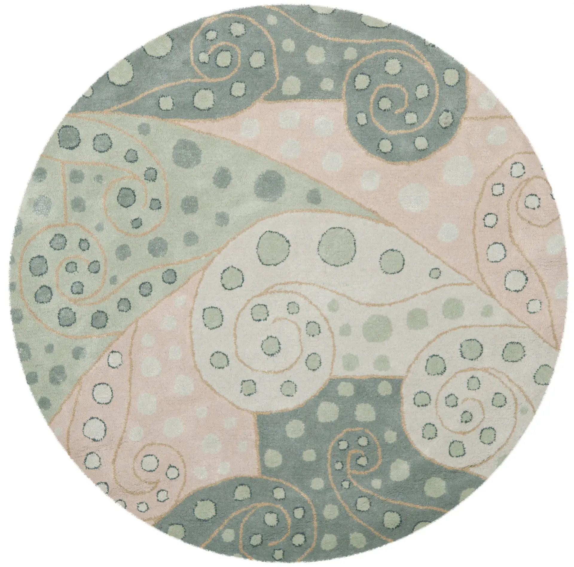 Bella Spiral Wave Hand-Tufted Wool Rug