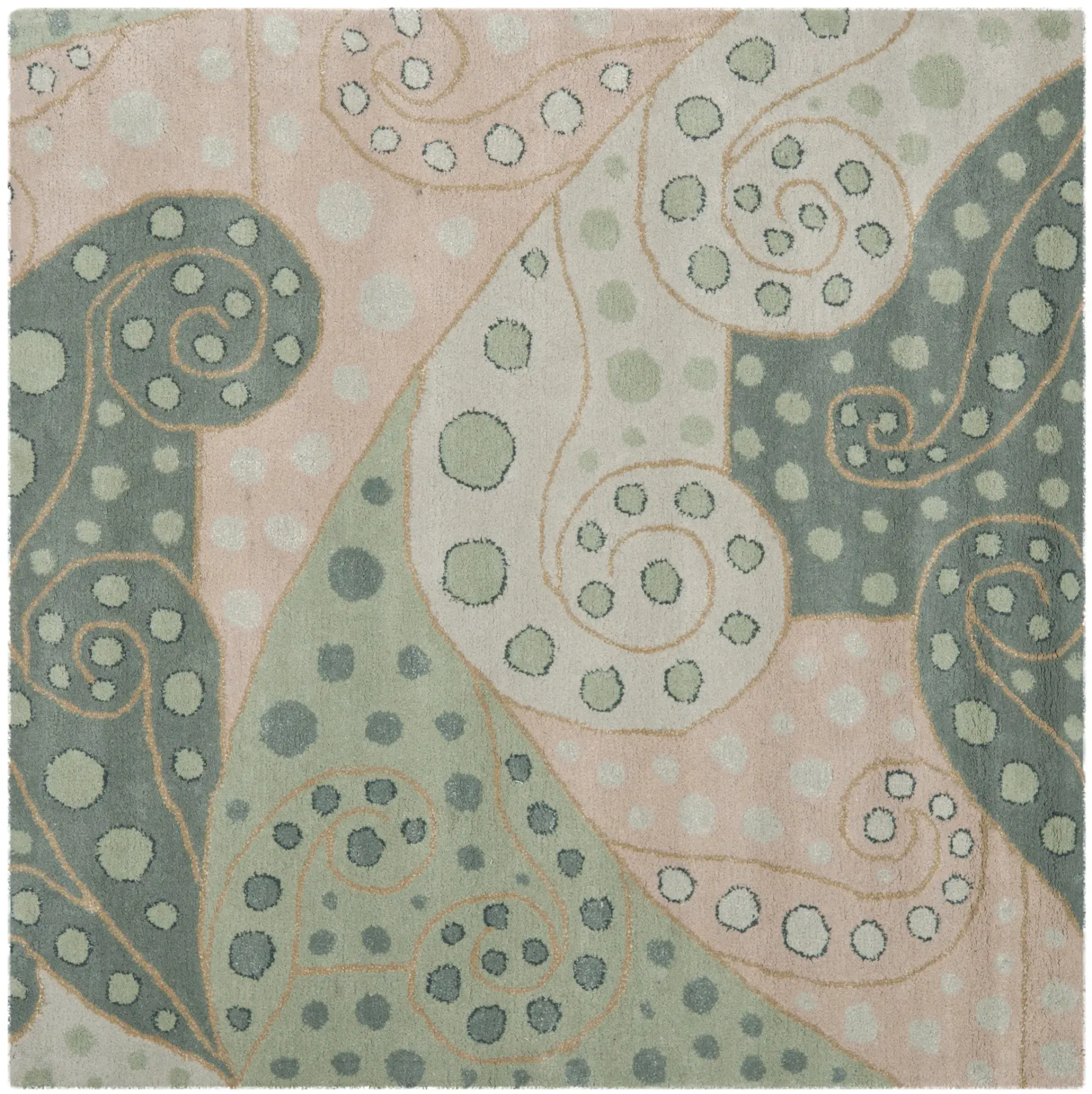 Bella Spiral Wave Hand-Tufted Wool Rug