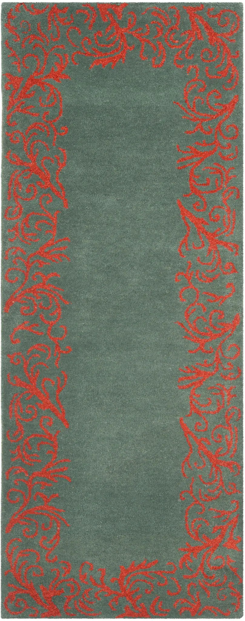 Bella Scrolling Vine Border Hand-Tufted Rug
