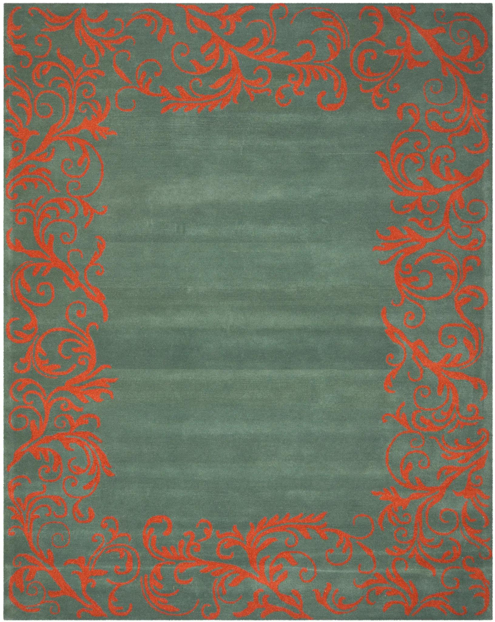 Bella Scrolling Vine Border Hand-Tufted Rug