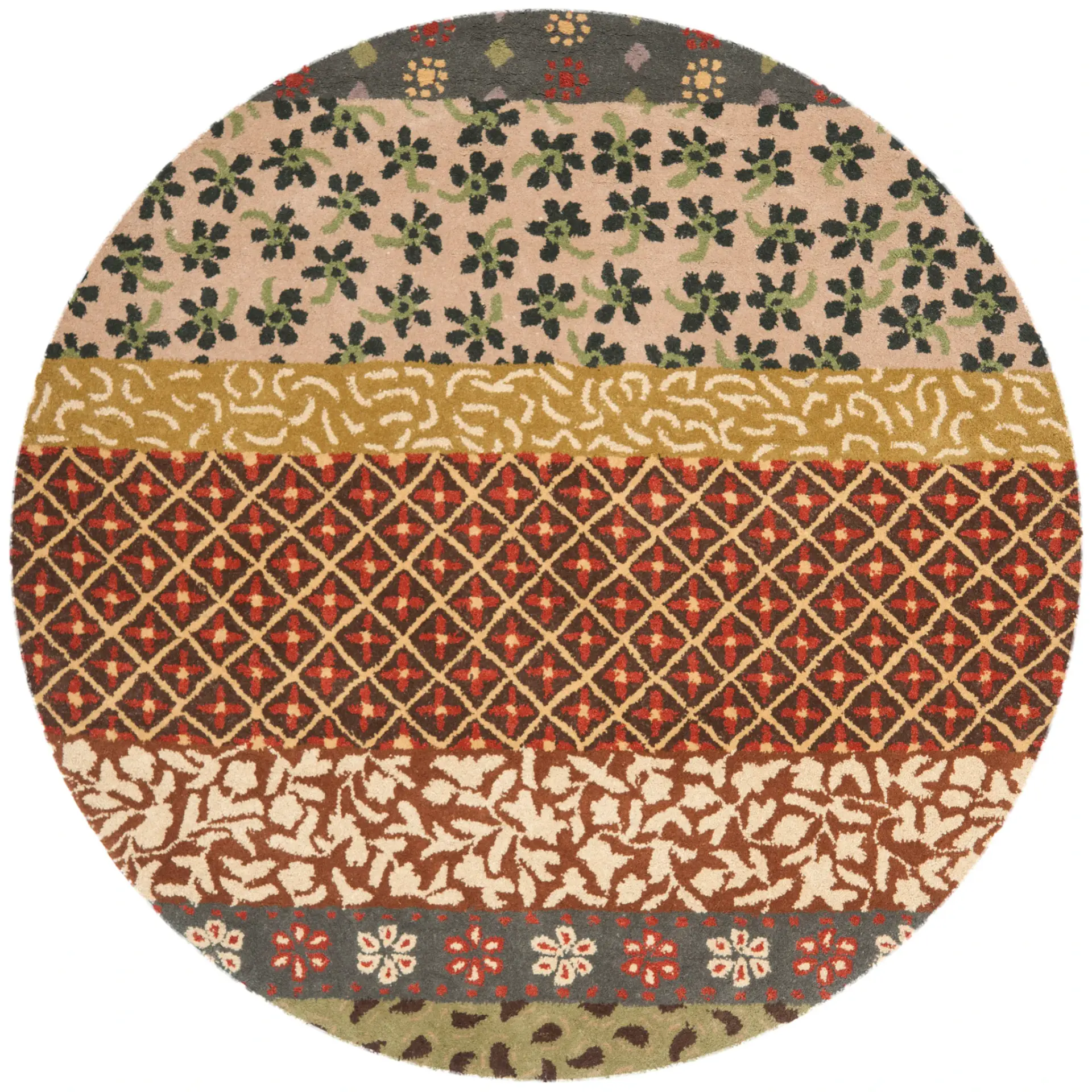 Bella Striped Patchwork Hand-Tufted Wool Rug