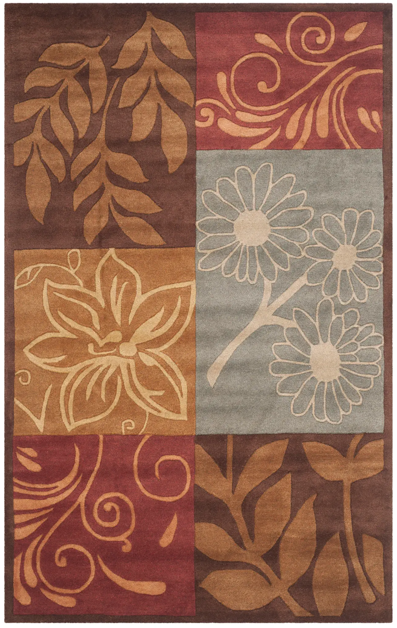 Bella Botanical Block Hand-Tufted Rug