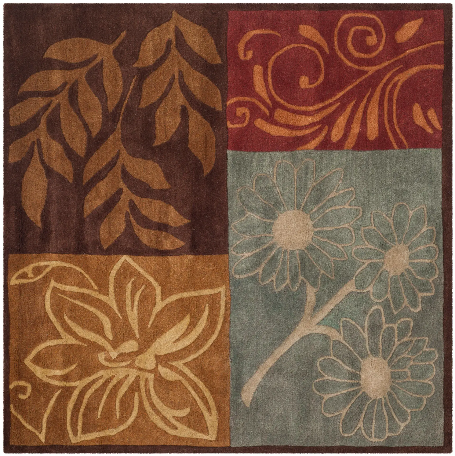Bella Botanical Block Hand-Tufted Rug