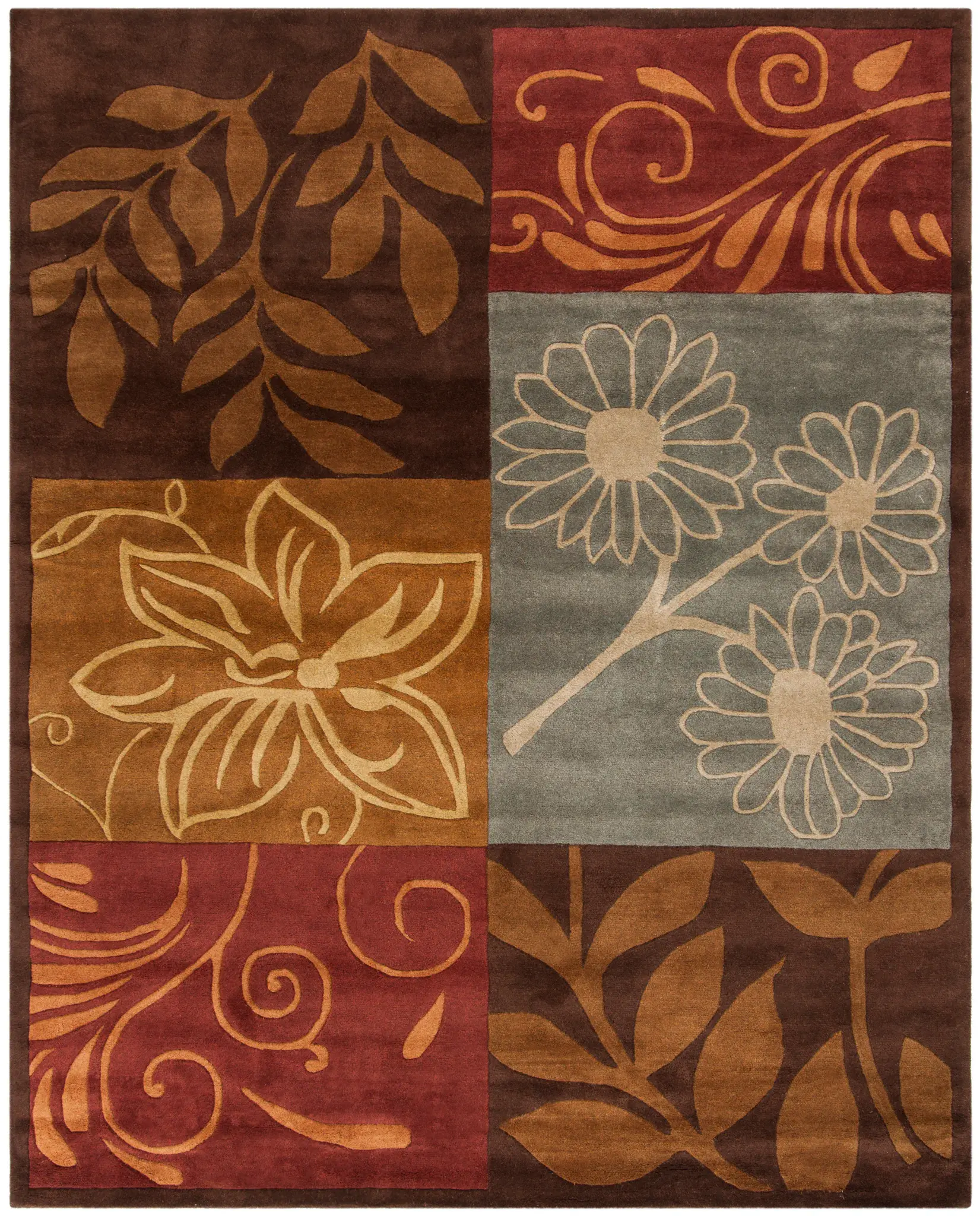 Bella Botanical Block Hand-Tufted Rug