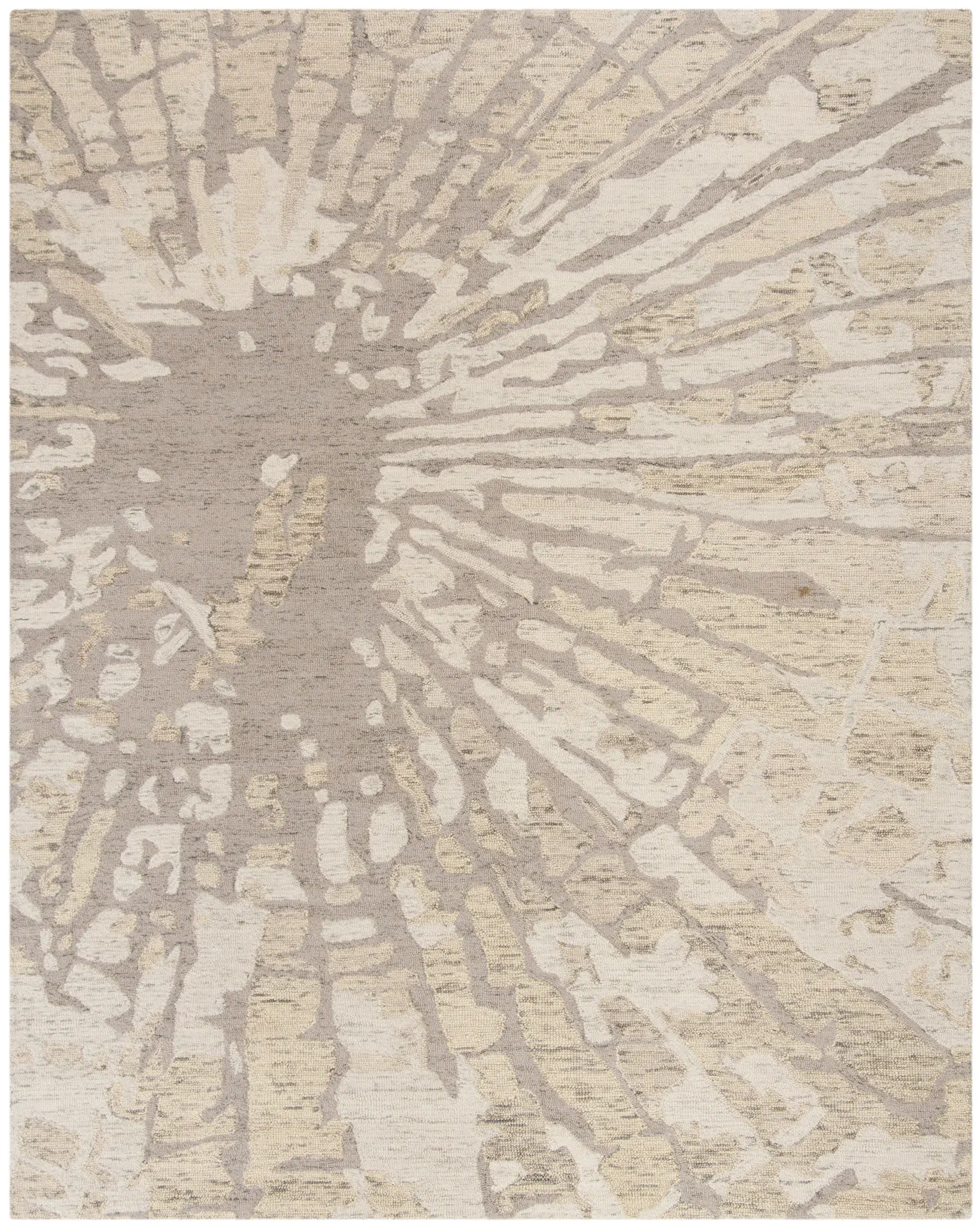 Bella Abstract Sunburst Hand-Tufted Wool Rug