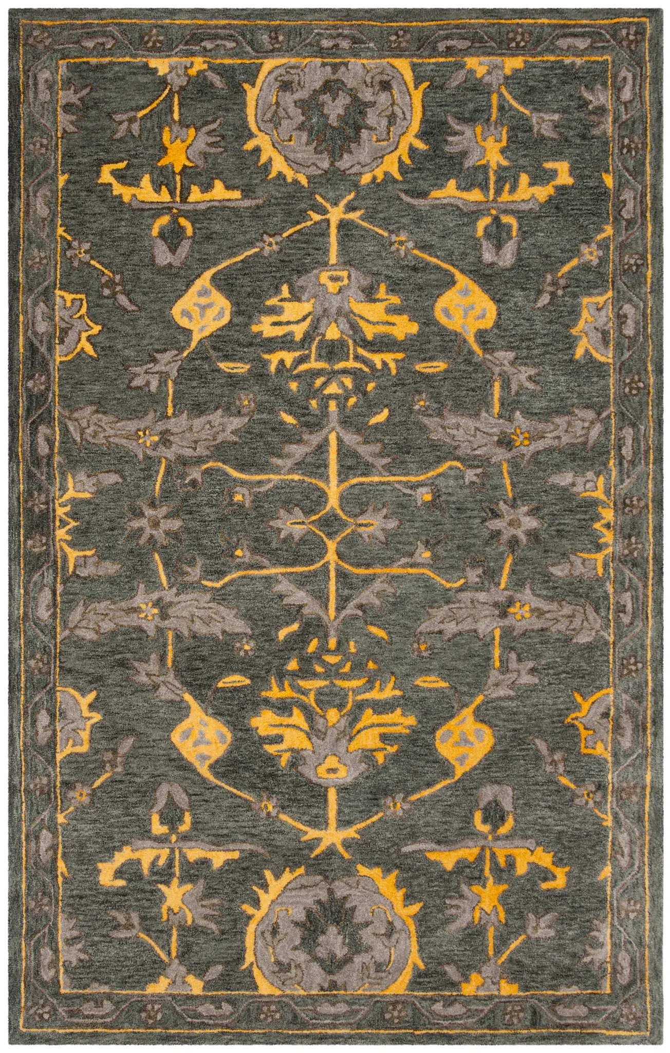 Bella Floral Bordered Hand-Tufted Wool Rug