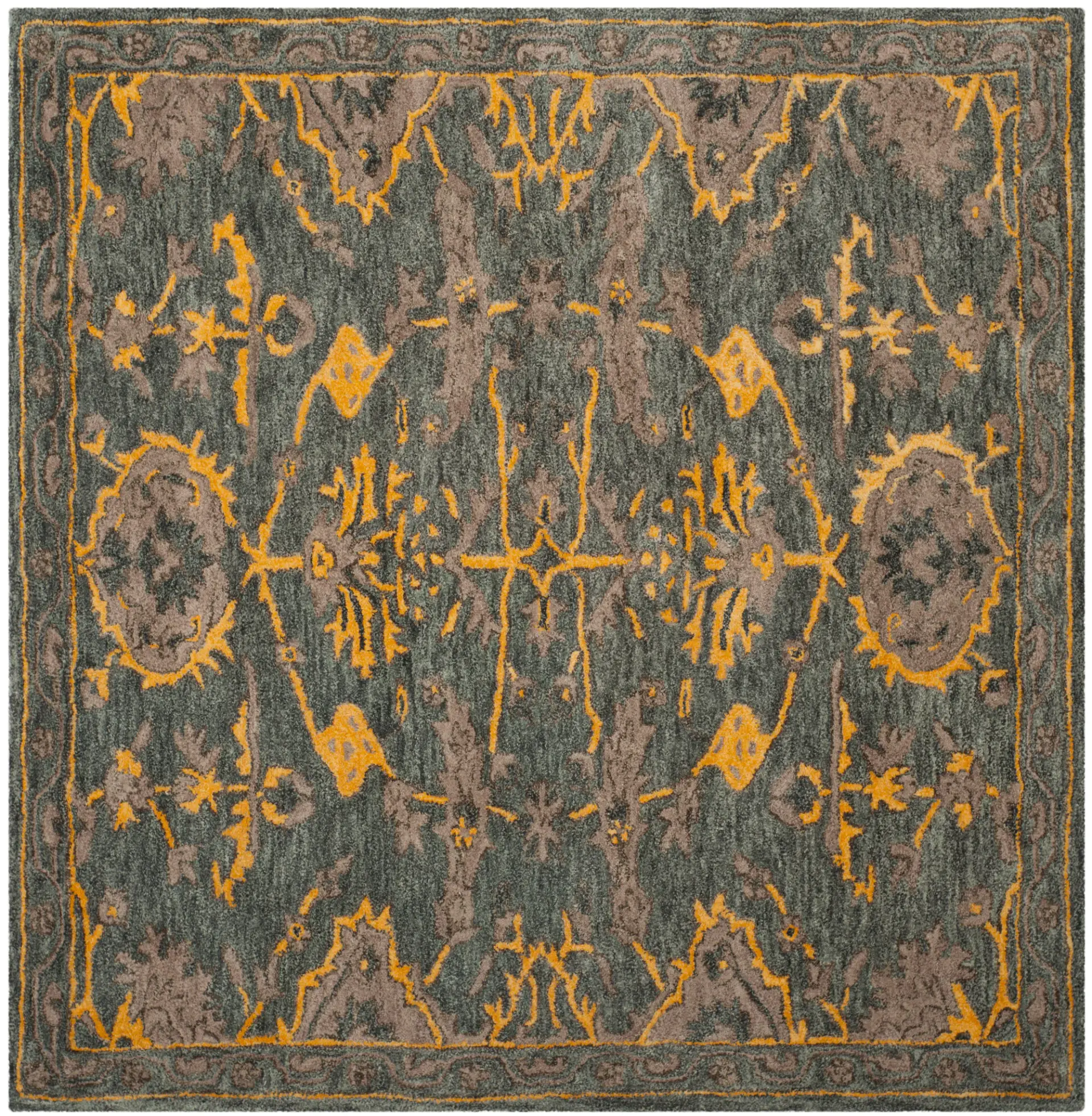 Bella Floral Bordered Hand-Tufted Wool Rug