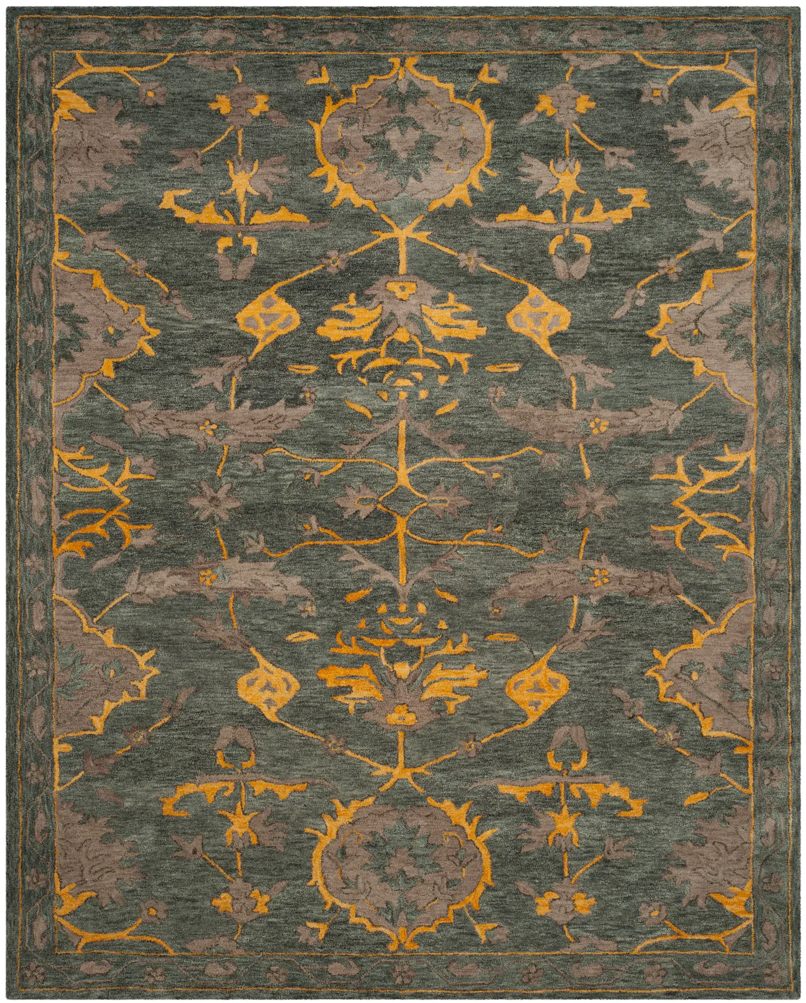 Bella Floral Bordered Hand-Tufted Wool Rug