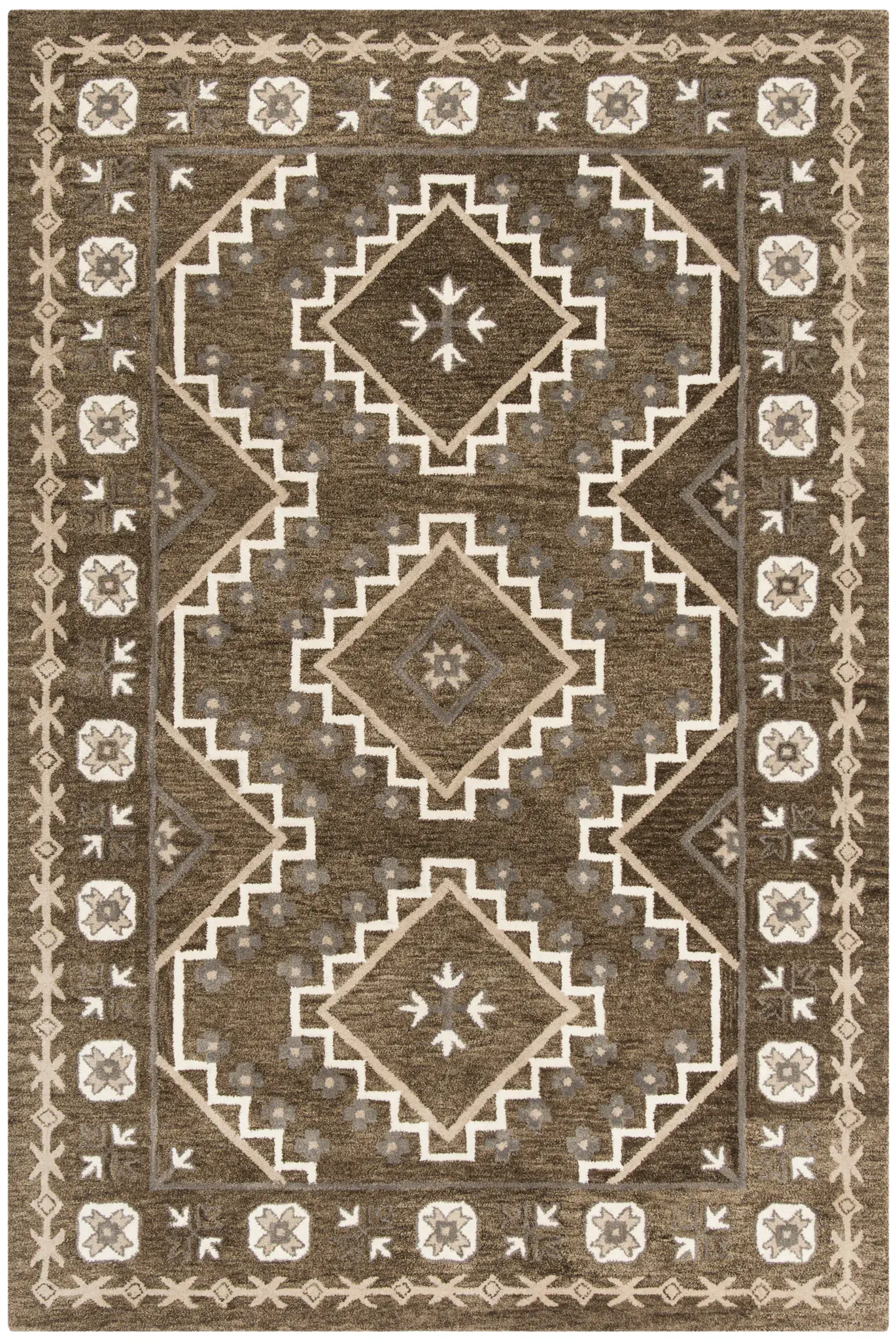 Bella Stepped Diamond Hand-Tufted Wool Rug