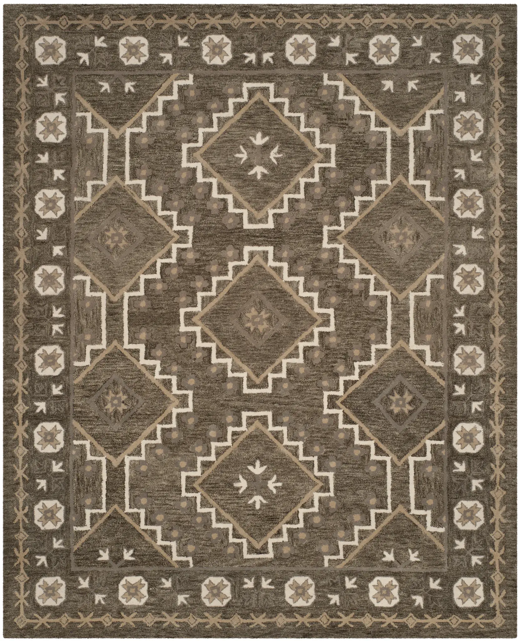 Bella Stepped Diamond Hand-Tufted Wool Rug