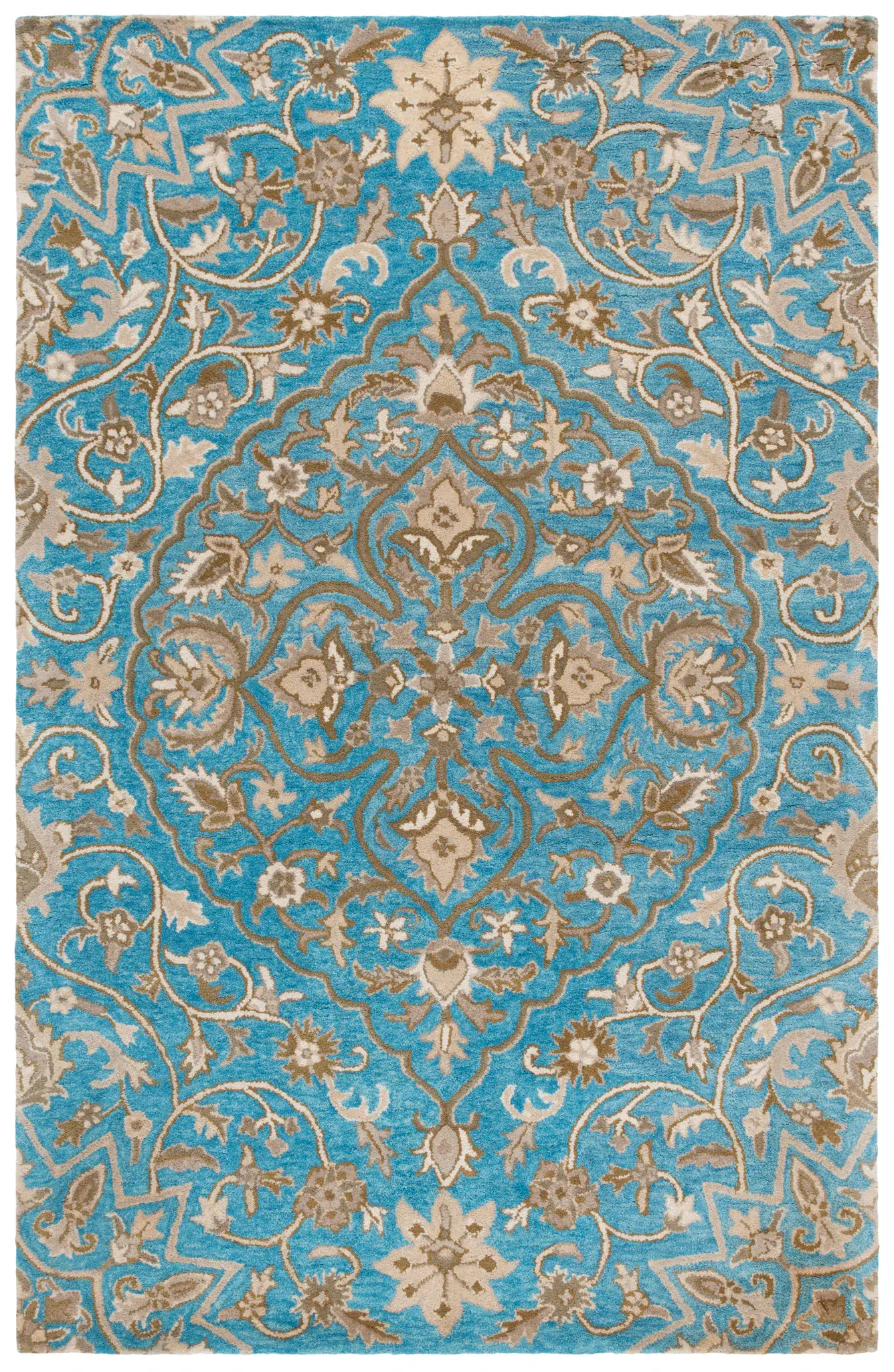 Bella Arabesque Medallion Hand-Tufted Wool Rug