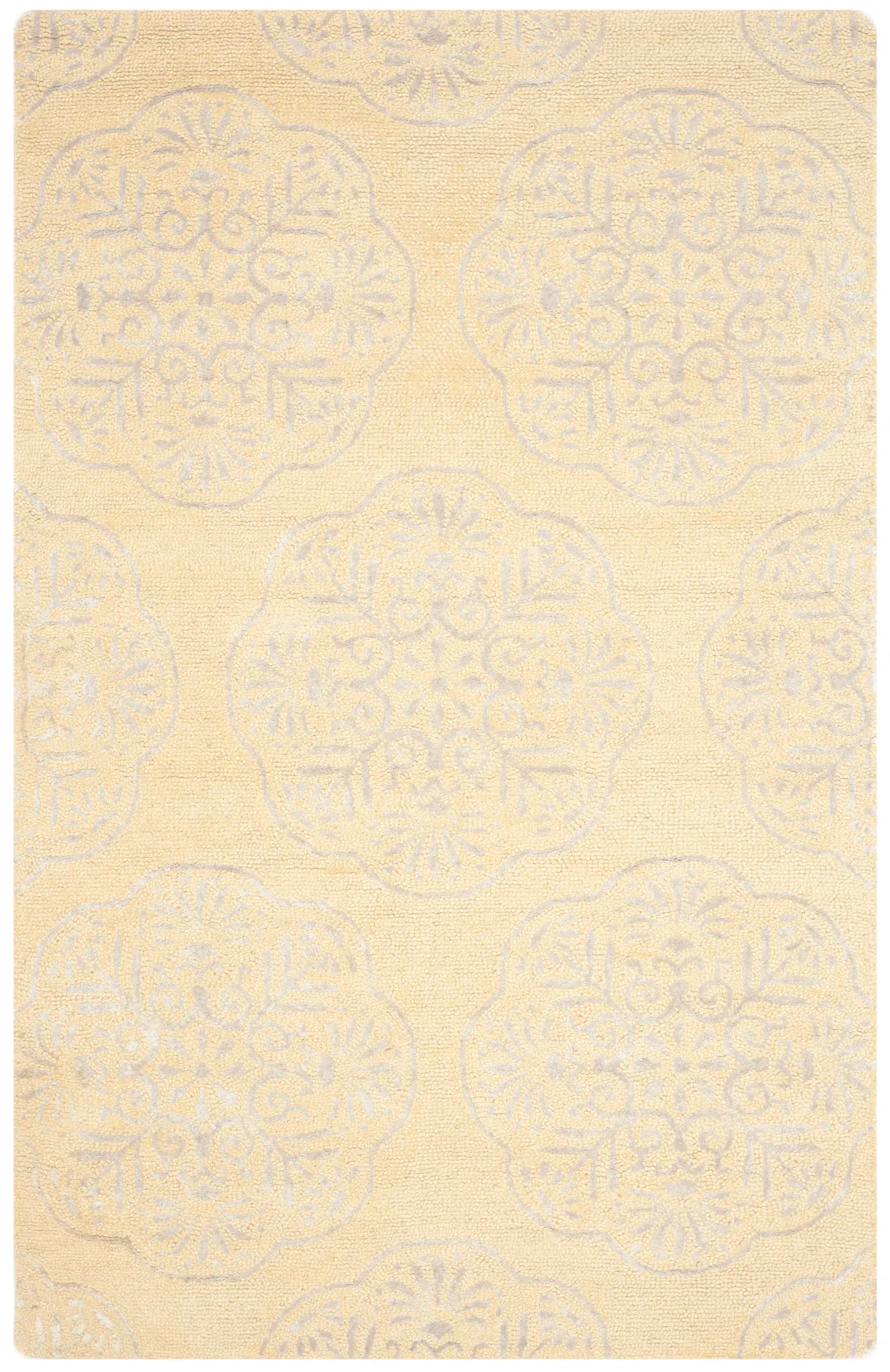 Bella Scalloped Medallion Hand-Tufted Wool Rug
