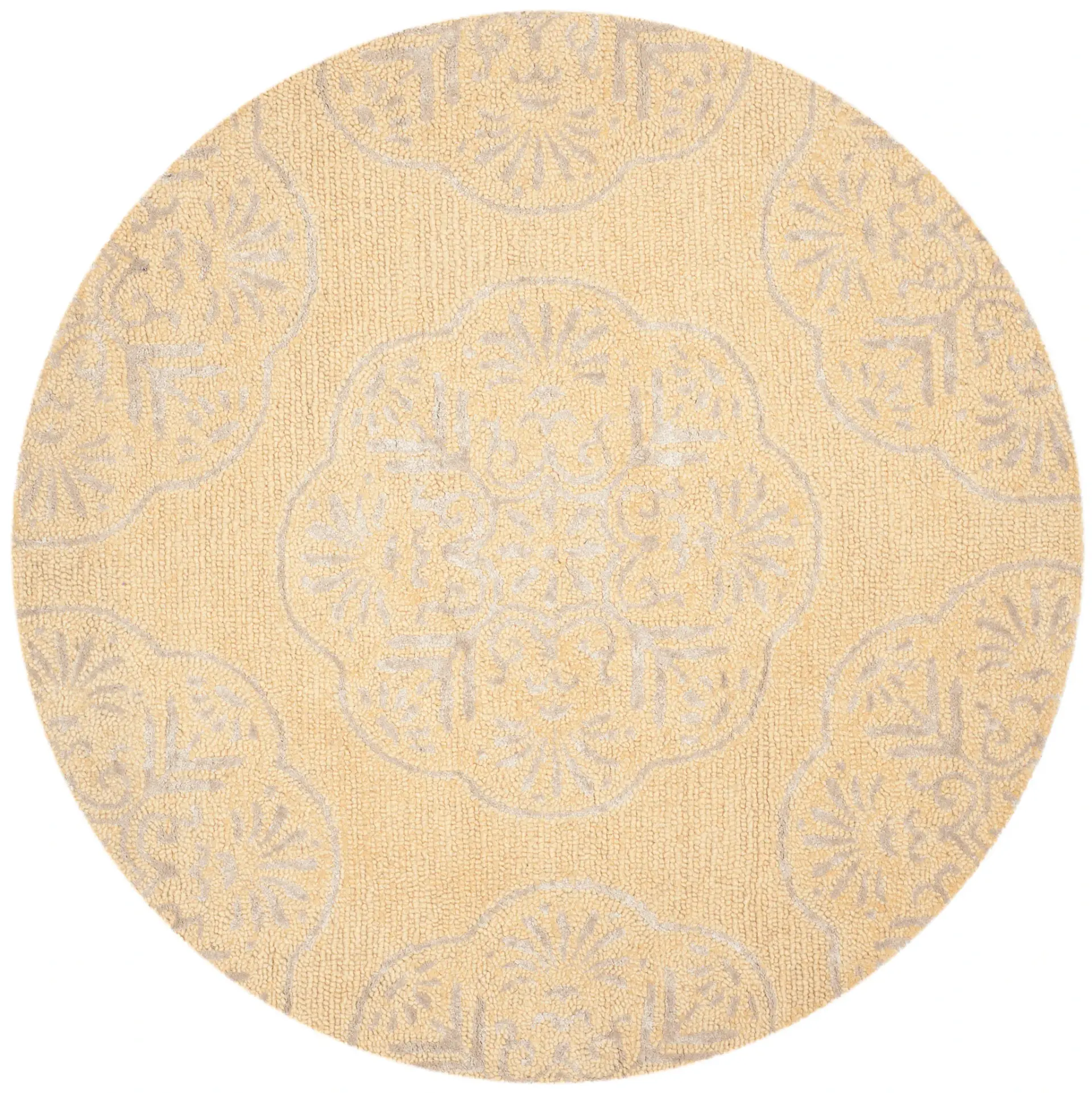 Bella Scalloped Medallion Hand-Tufted Wool Rug