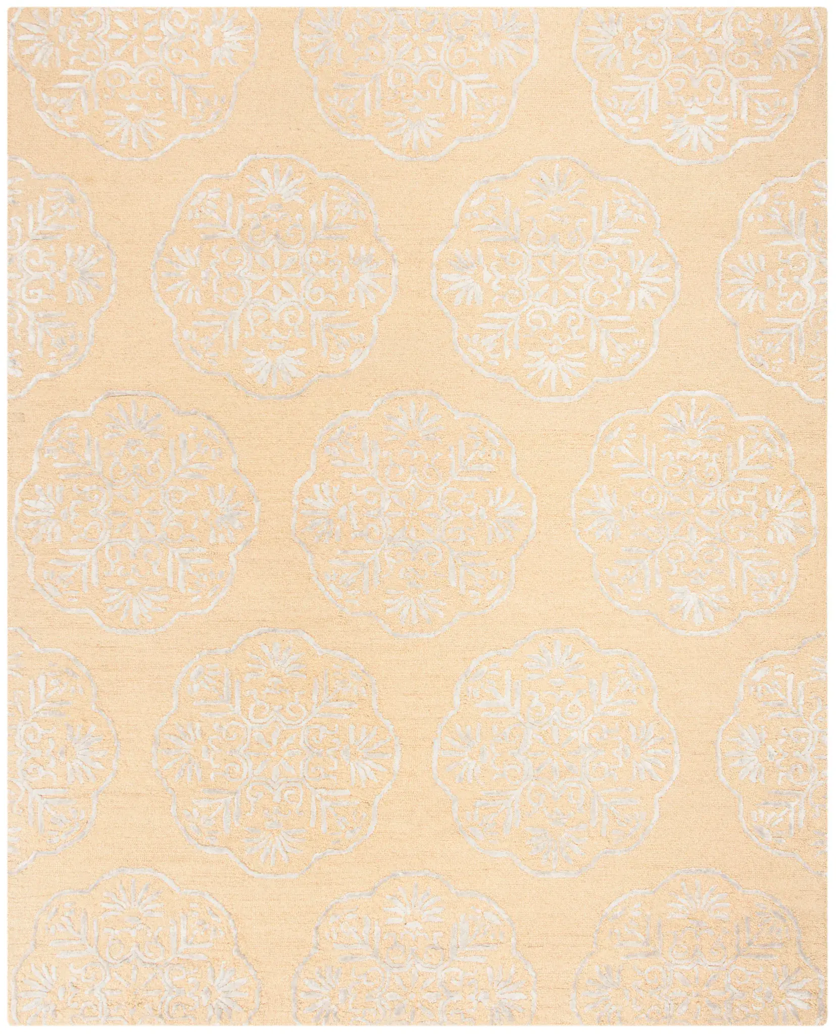 Bella Scalloped Medallion Hand-Tufted Wool Rug